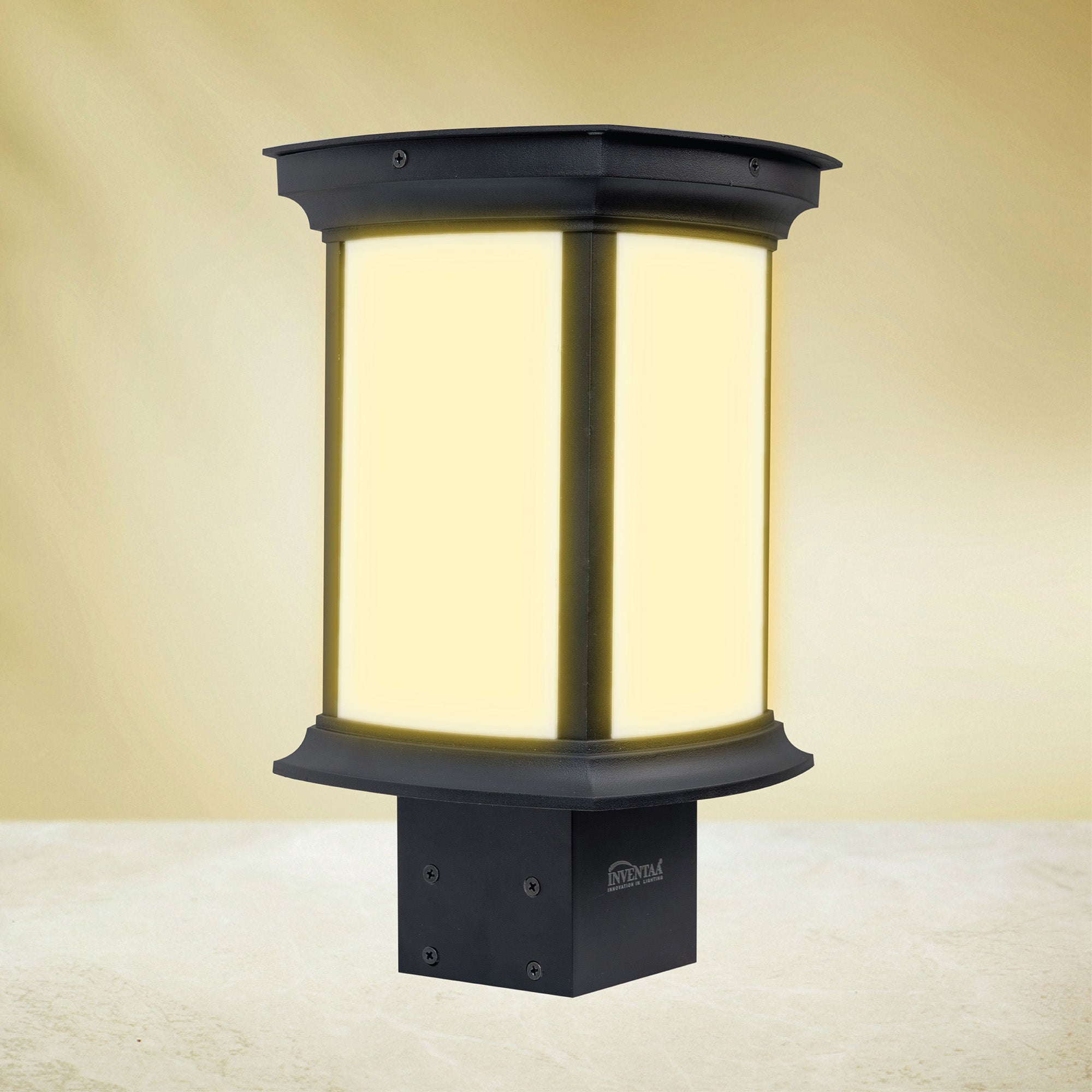 Athena white led gate light emitting a warm white glow #color_white