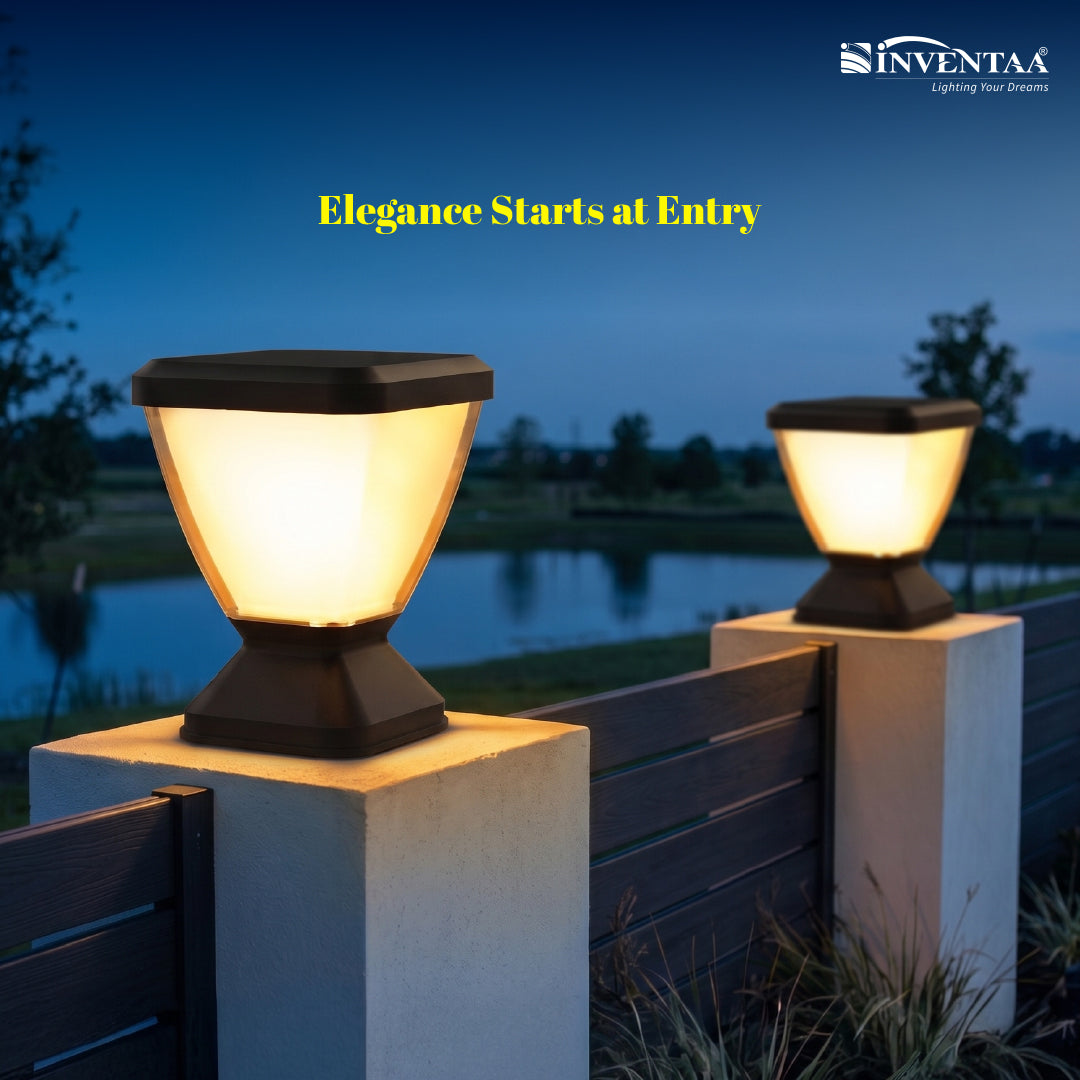 Zenia PRO 12W Outdoor Gate Pillar Light 3-in-1 LED (Cool, Warm & Neutral) | Waterproof Post Top Wall Mount Light for Home Gate, Compound & Boundary Wall