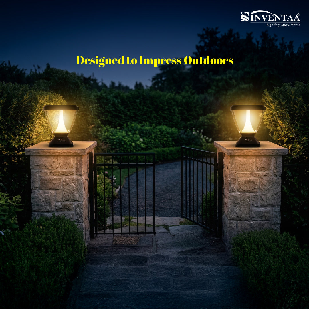 Zenia SKY 12W Outdoor Gate Pillar Light — 3-in-1 LED (Cool, Warm & Neutral) | Waterproof Post Top Wall Mount Light for Home Gate, Compound & Boundary Wall