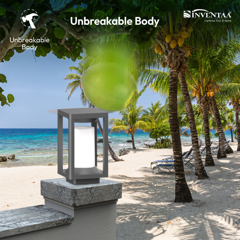 Unbreakable gate column lights with sleek rectangular design for outdoors