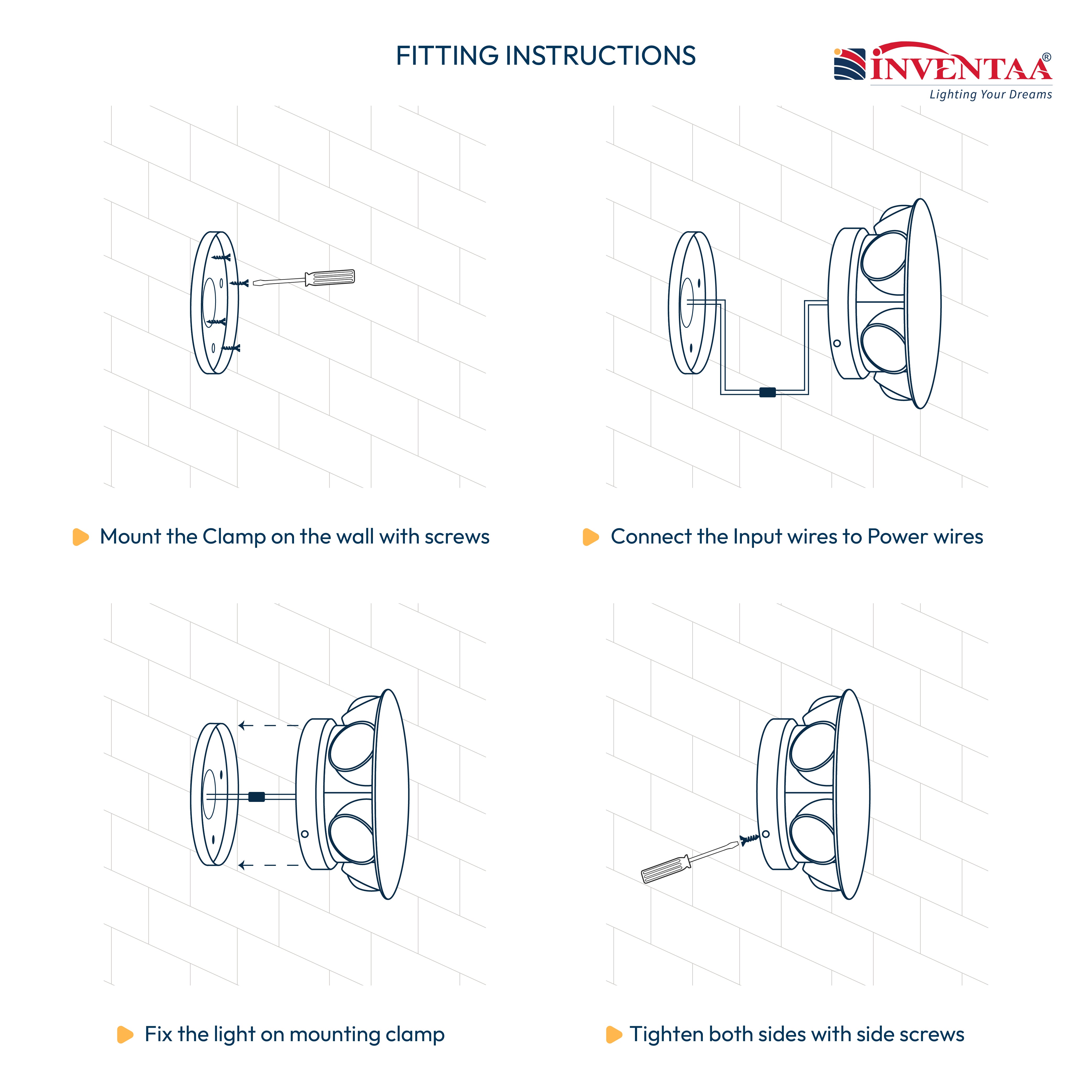 Atzia LED Wall Light Fitting Instructions