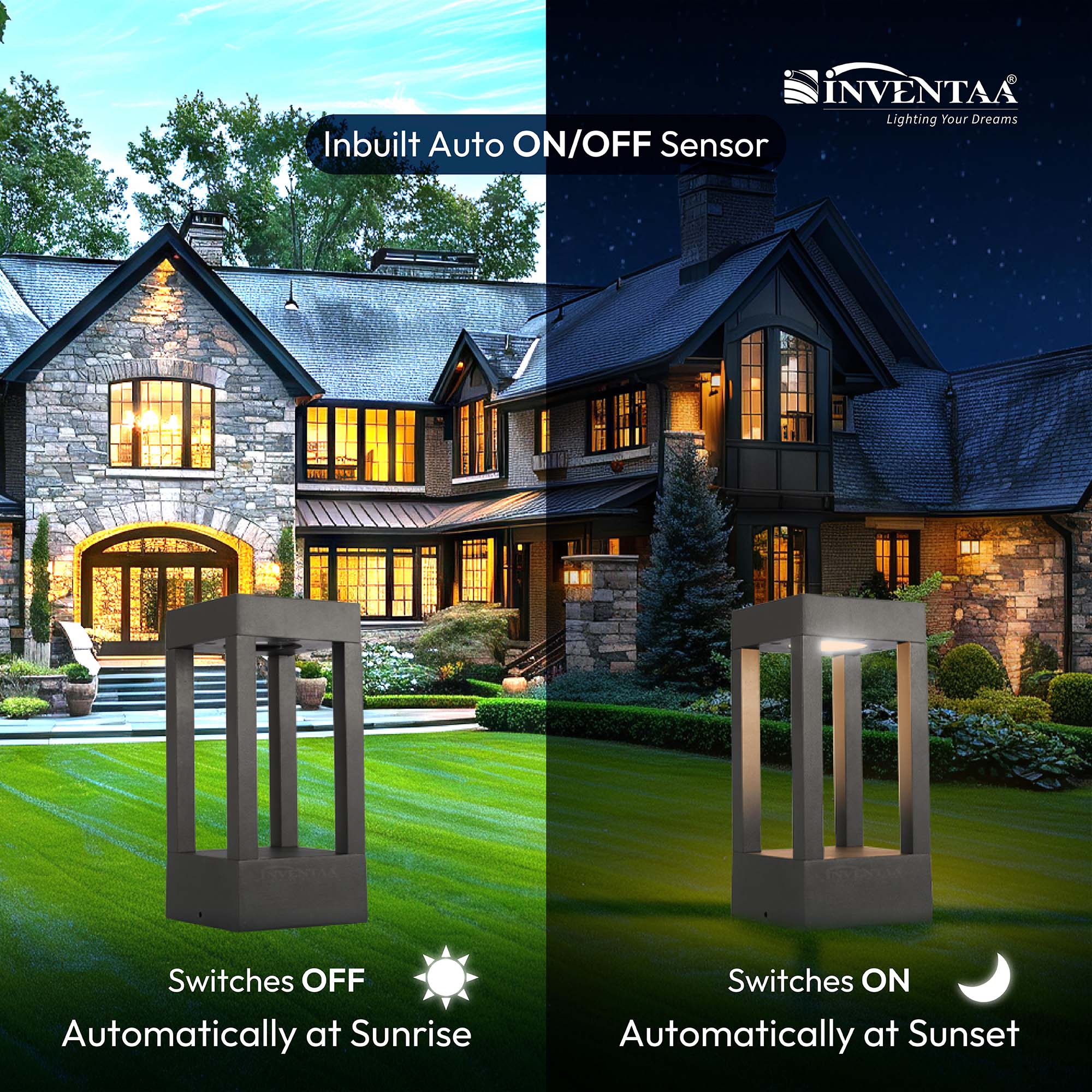 Auto On Off Smart Ritz LED Bollard Light #size_1 feet