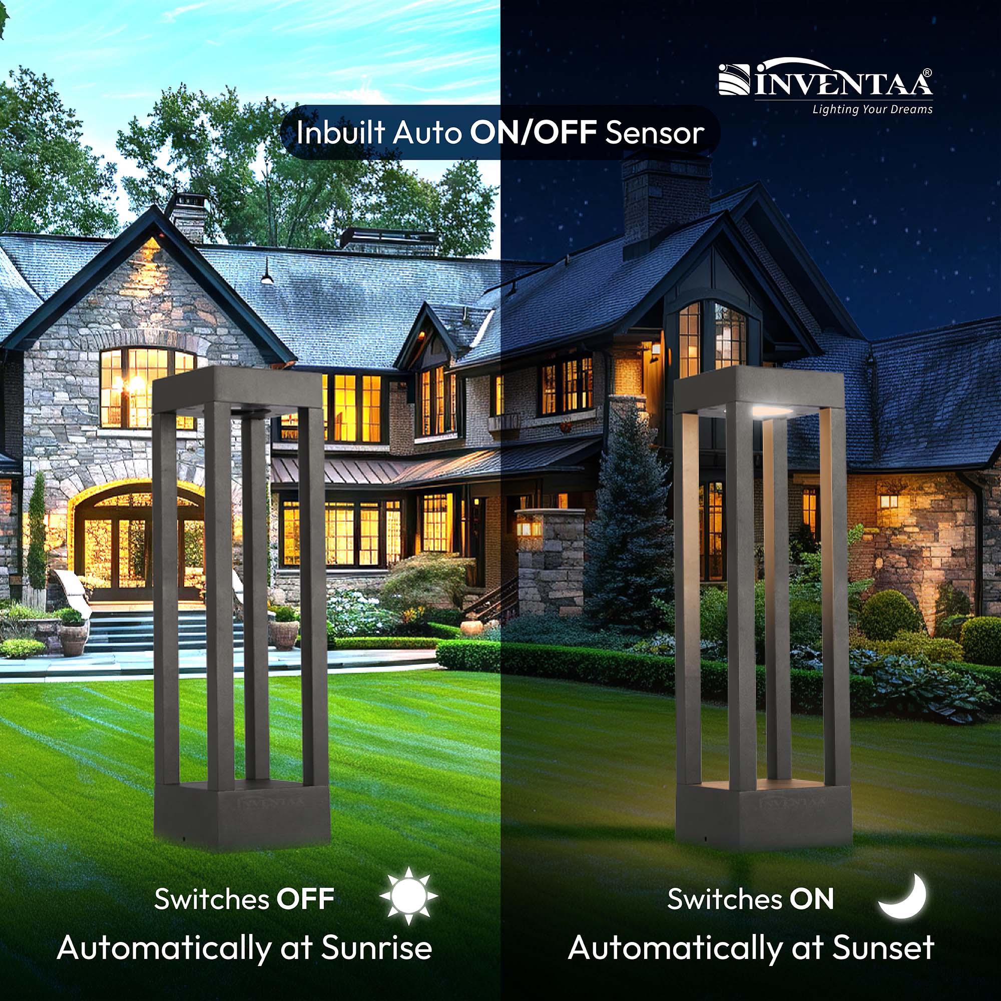 Auto On Off Smart Ritz LED Bollard Light 2 Feet #size_2 feet