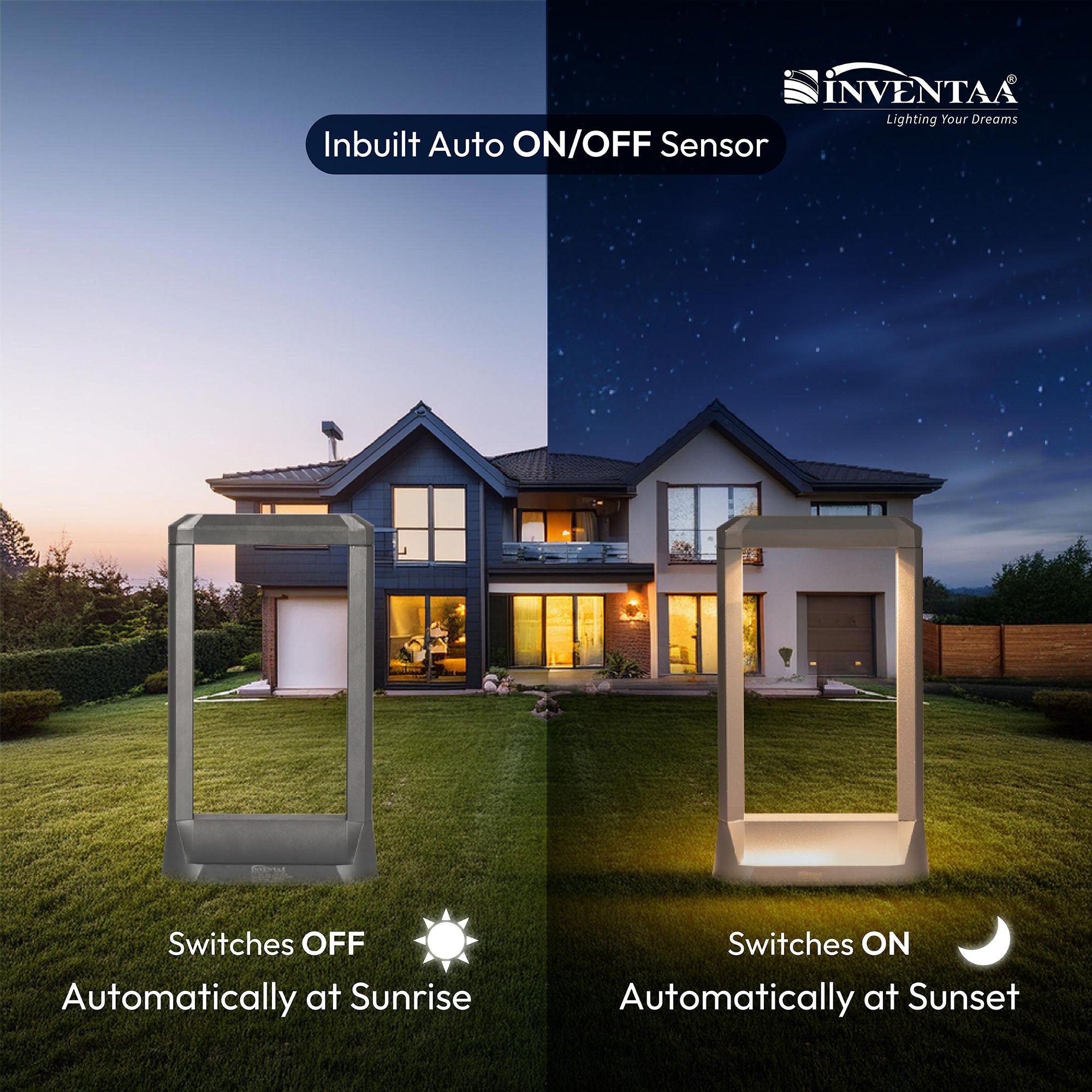 Auto On Off Smart Troy LED Bollard Light #size_1 feet