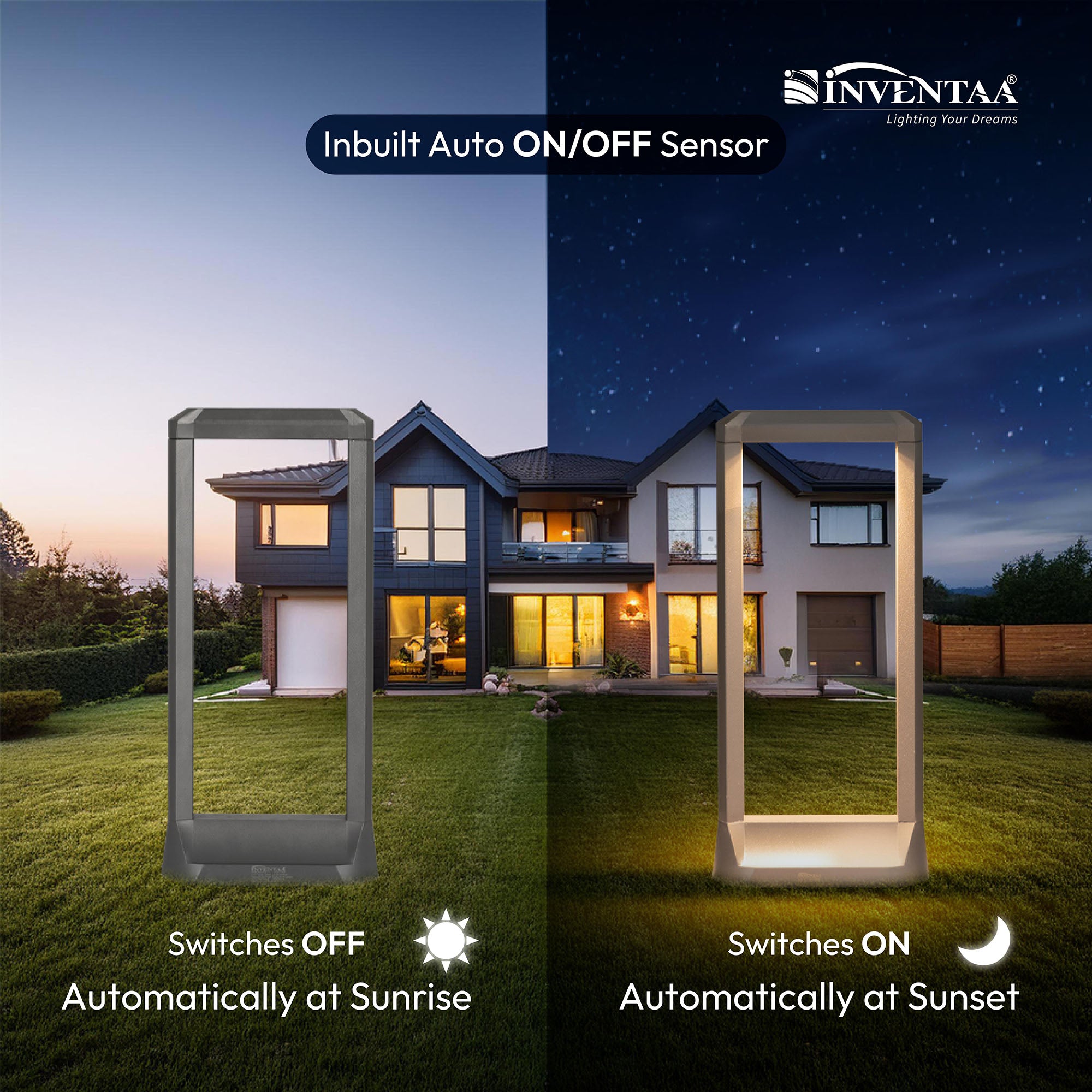 Auto On Off Smart Troy LED Bollard Light 1.5 Feet #size_1.5 feet