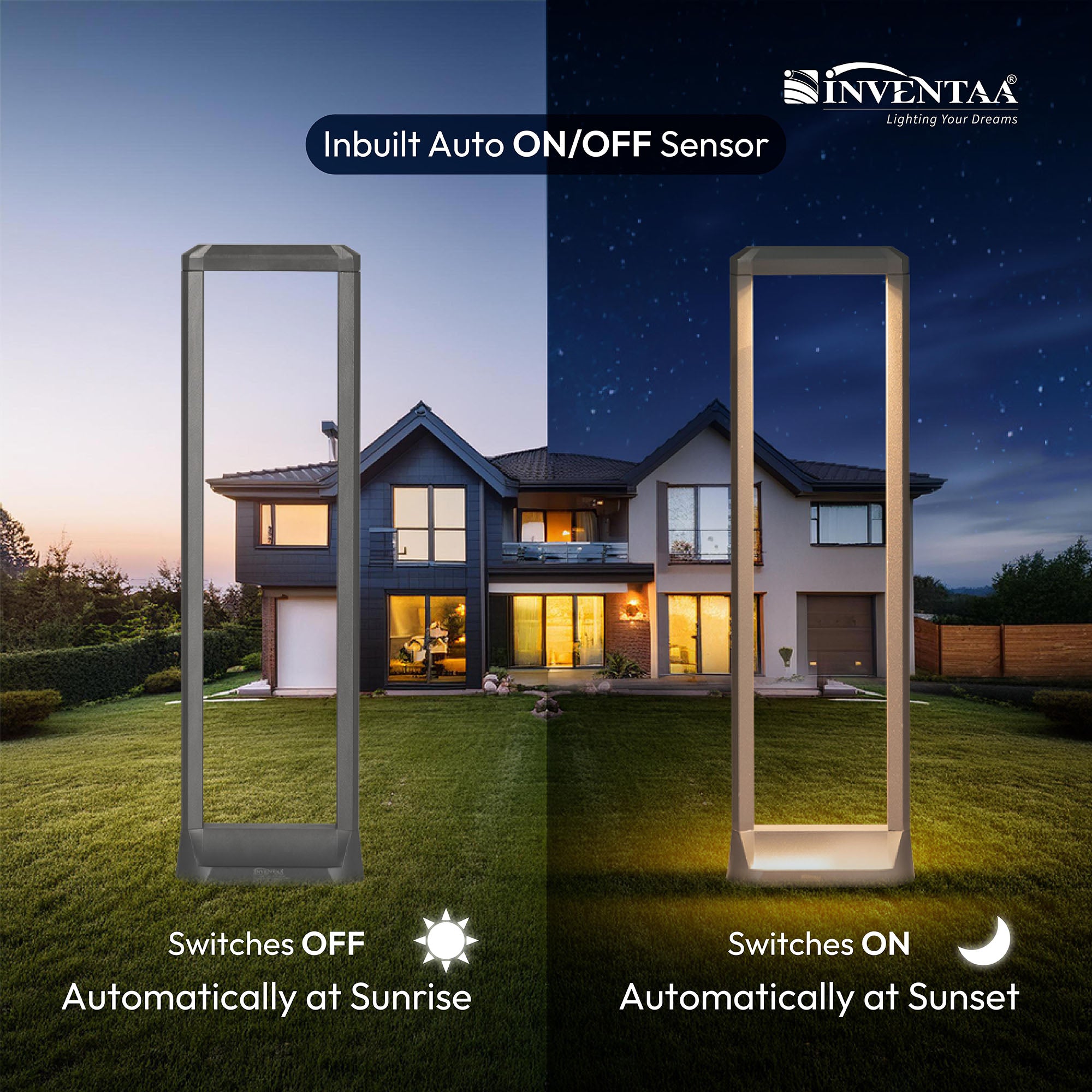Auto On Off Smart Troy LED Bollard Light 2 Feet #size_2 feet