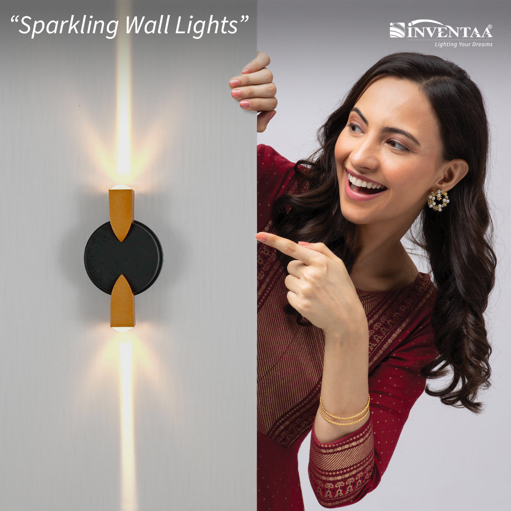 Ayla 2W 2 Way LED Wall Light Installed On Wall #watts_2w
