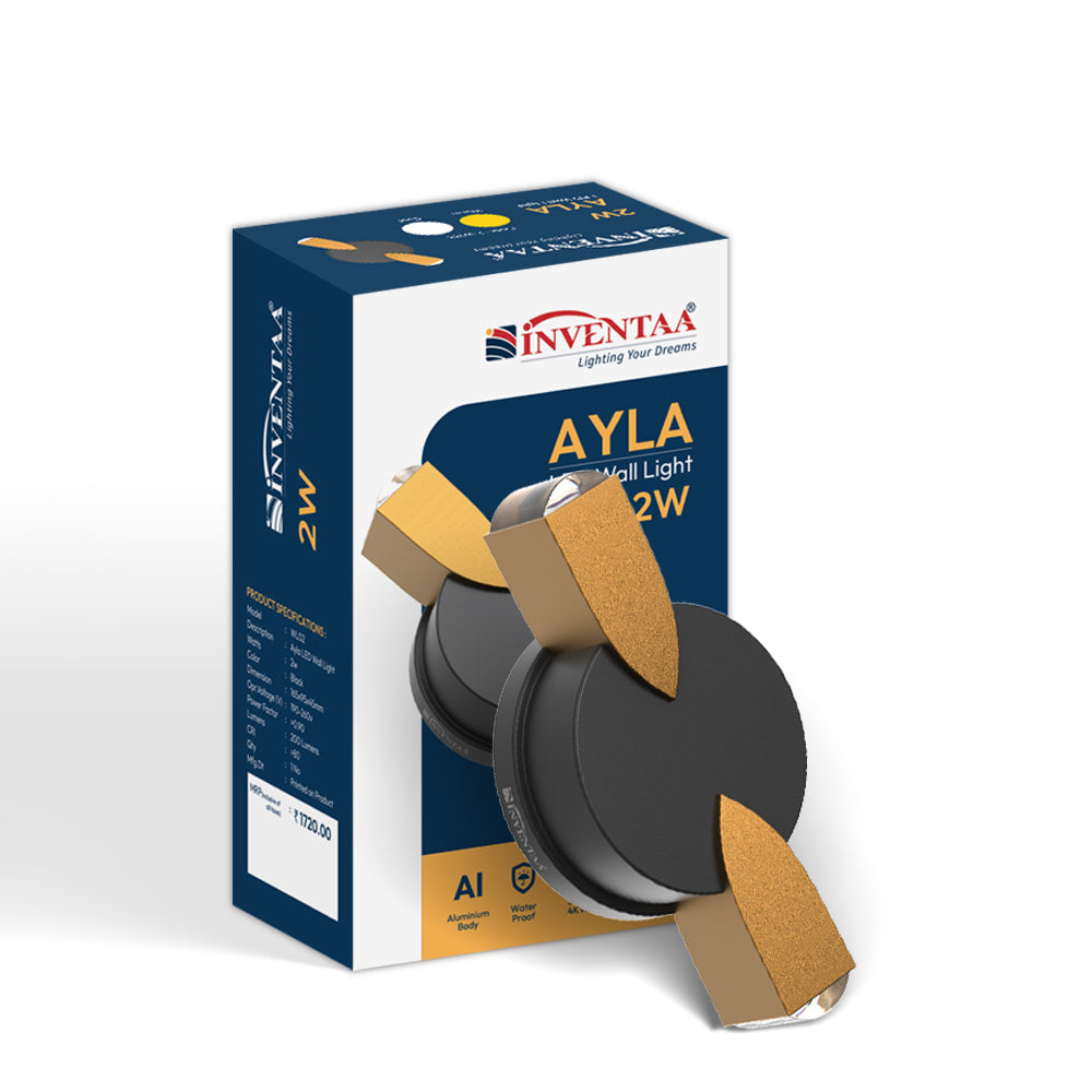 Ayla 2W 2 Way LED Wall Light With Its Box #watts_2w