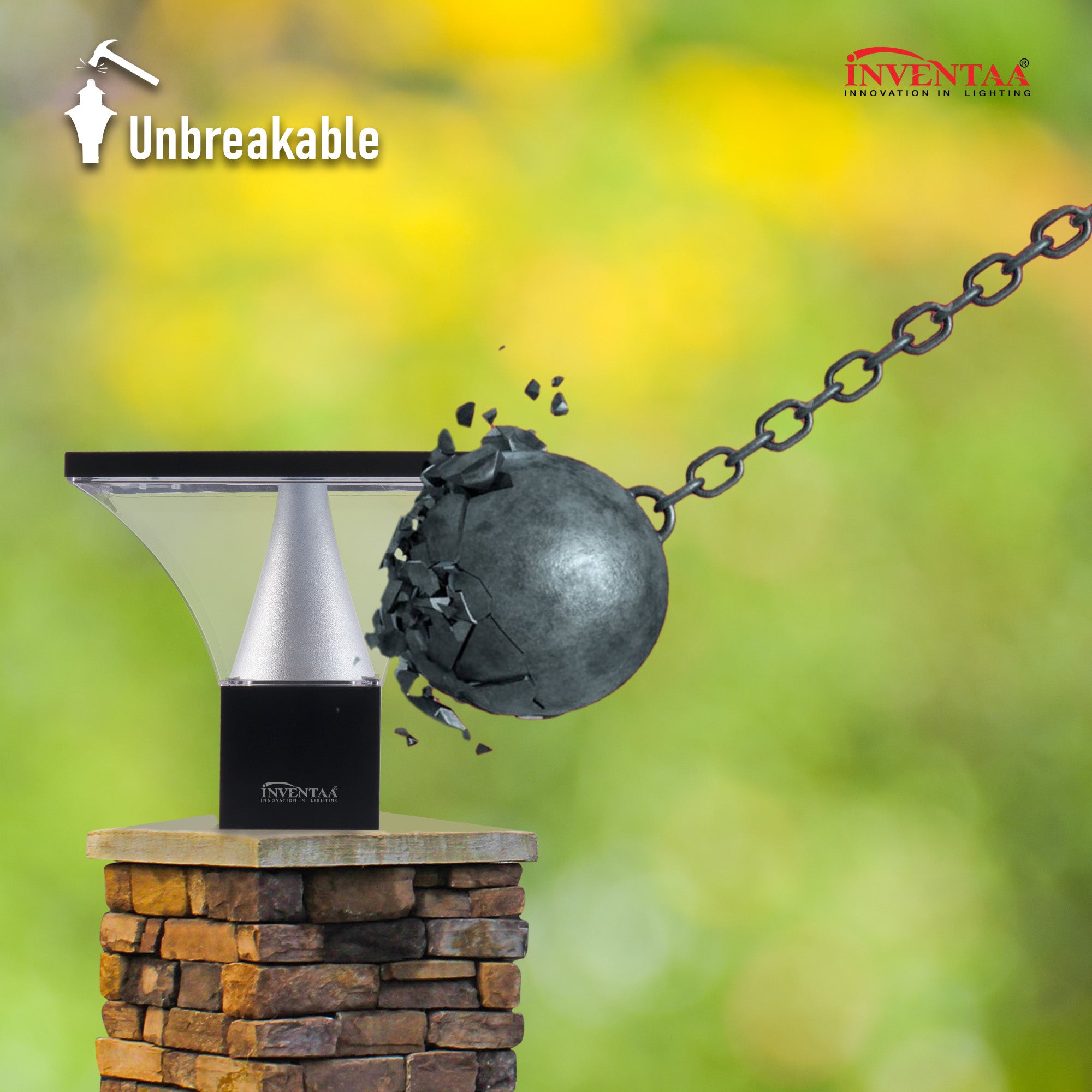 Unbreakable entry door light with modern flared design for outdoor use
