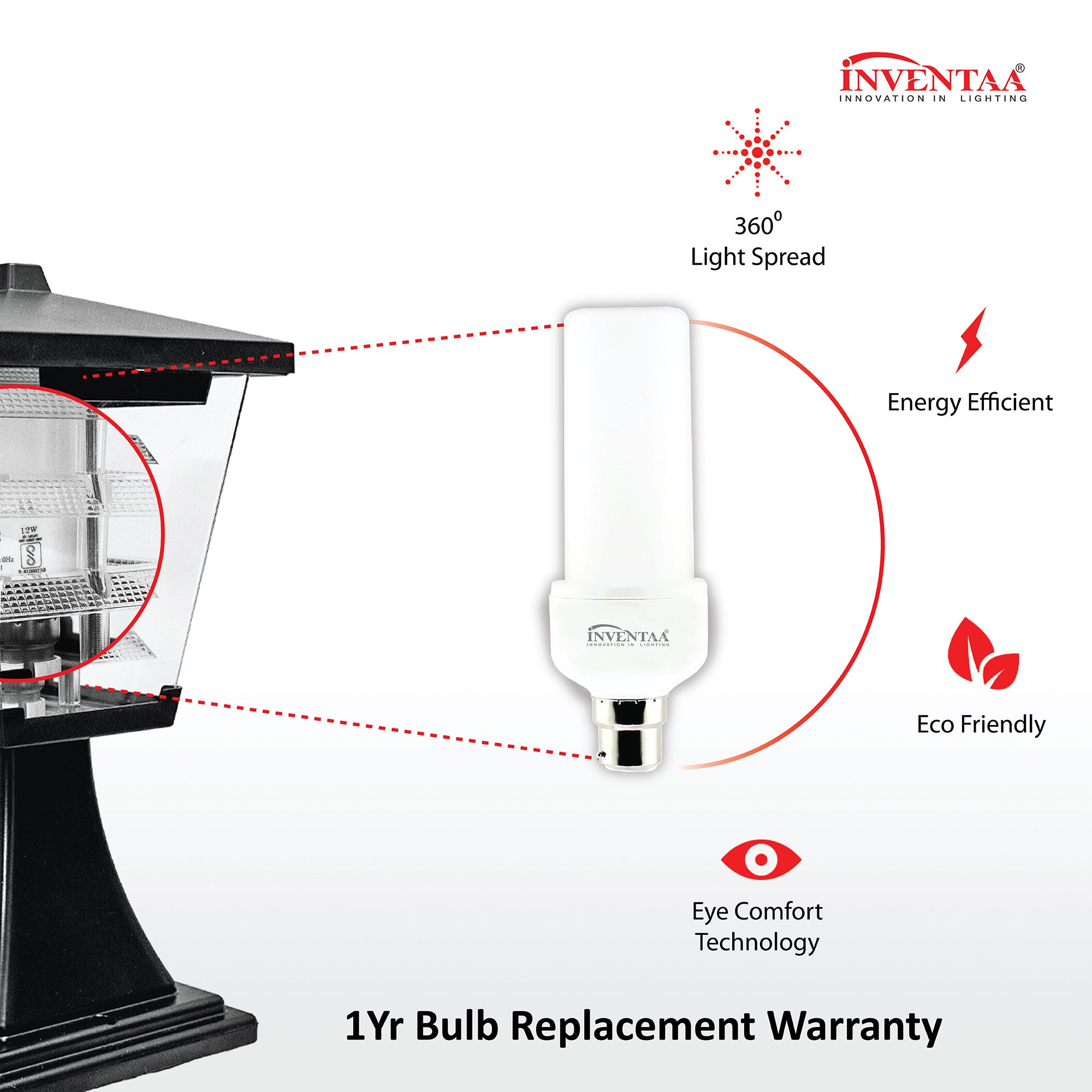 Mini Glasis 12W Main Gate Light - LED Exterior Gate Pillar Light
