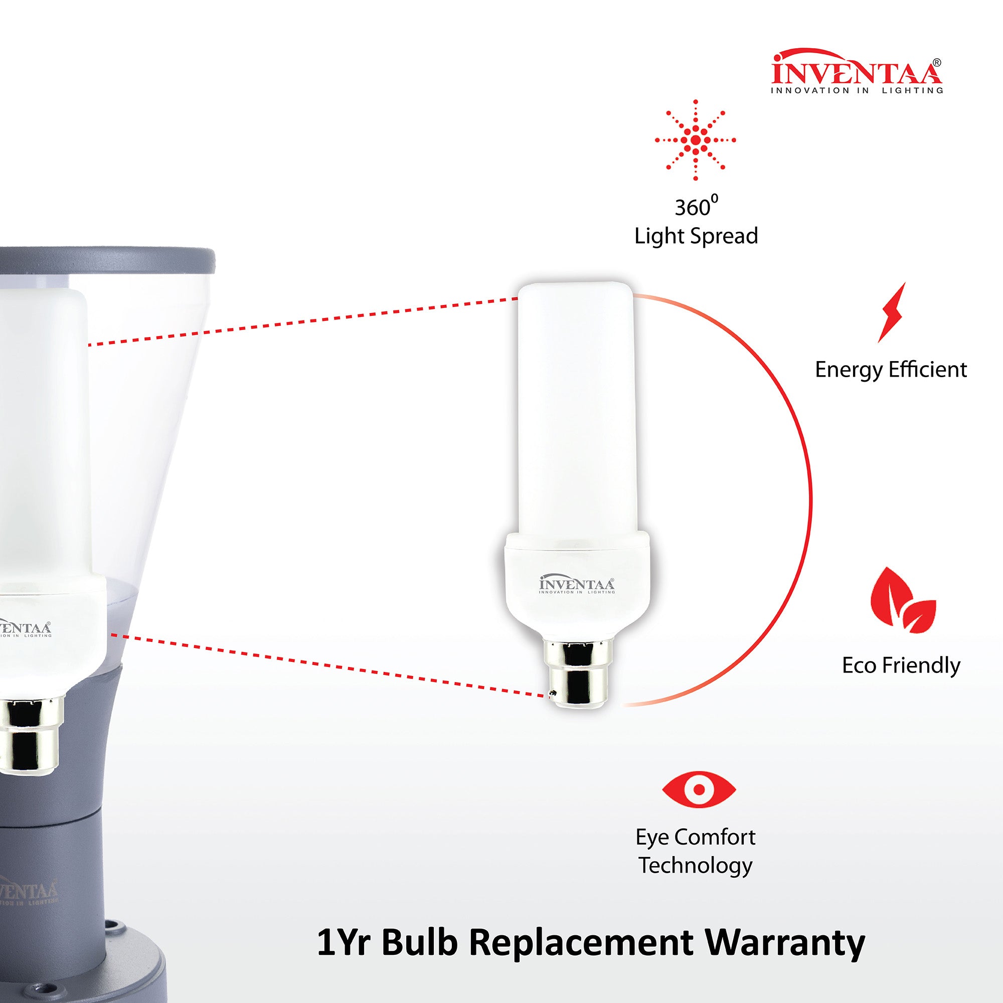 Energy efficient bulb options of Olivia stem 2 feet led garden bollard light #size_2 feet