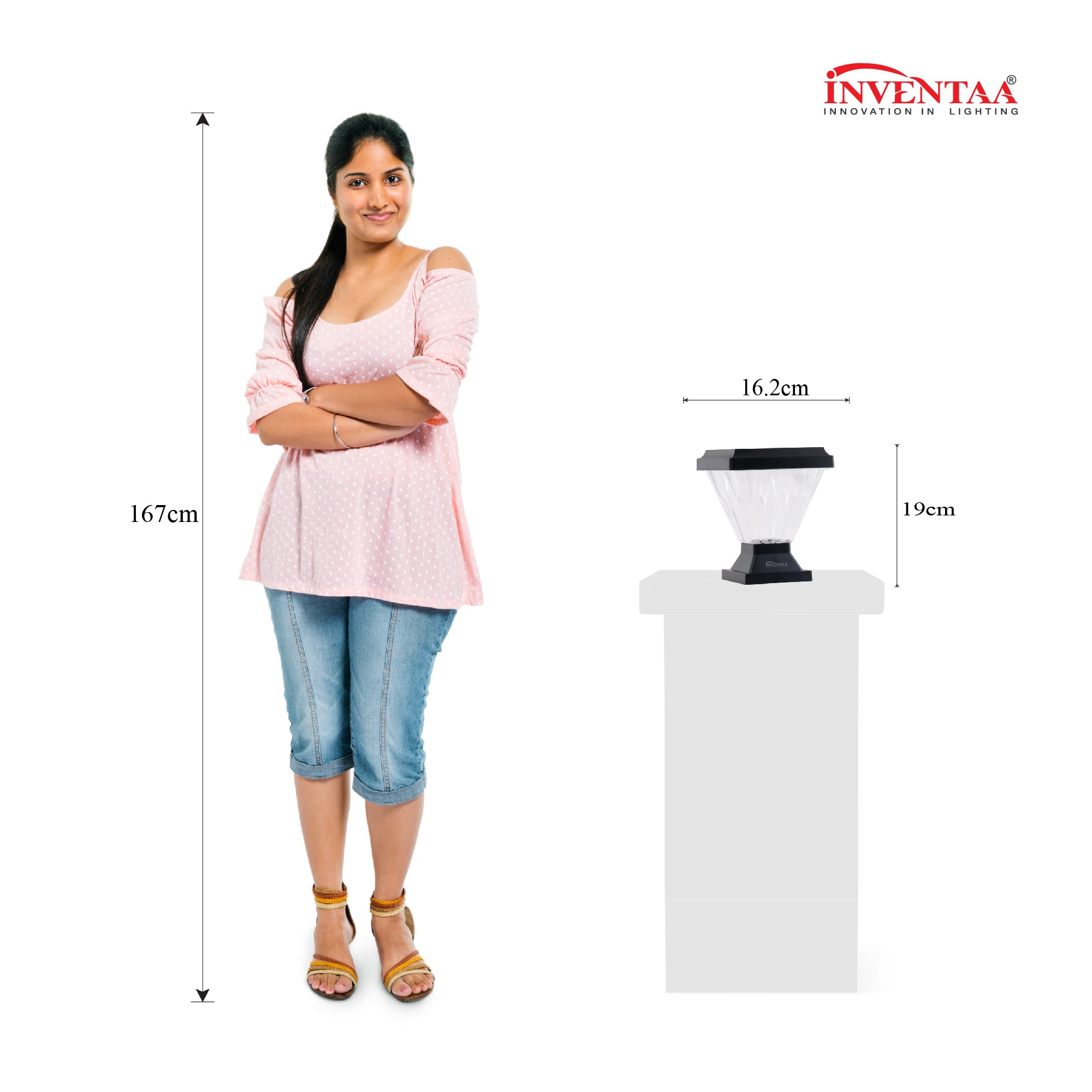 Compact Inventaa Chiti gate light with modern design, ideal for gate column lights, gate wall light, and home entrance lighting.