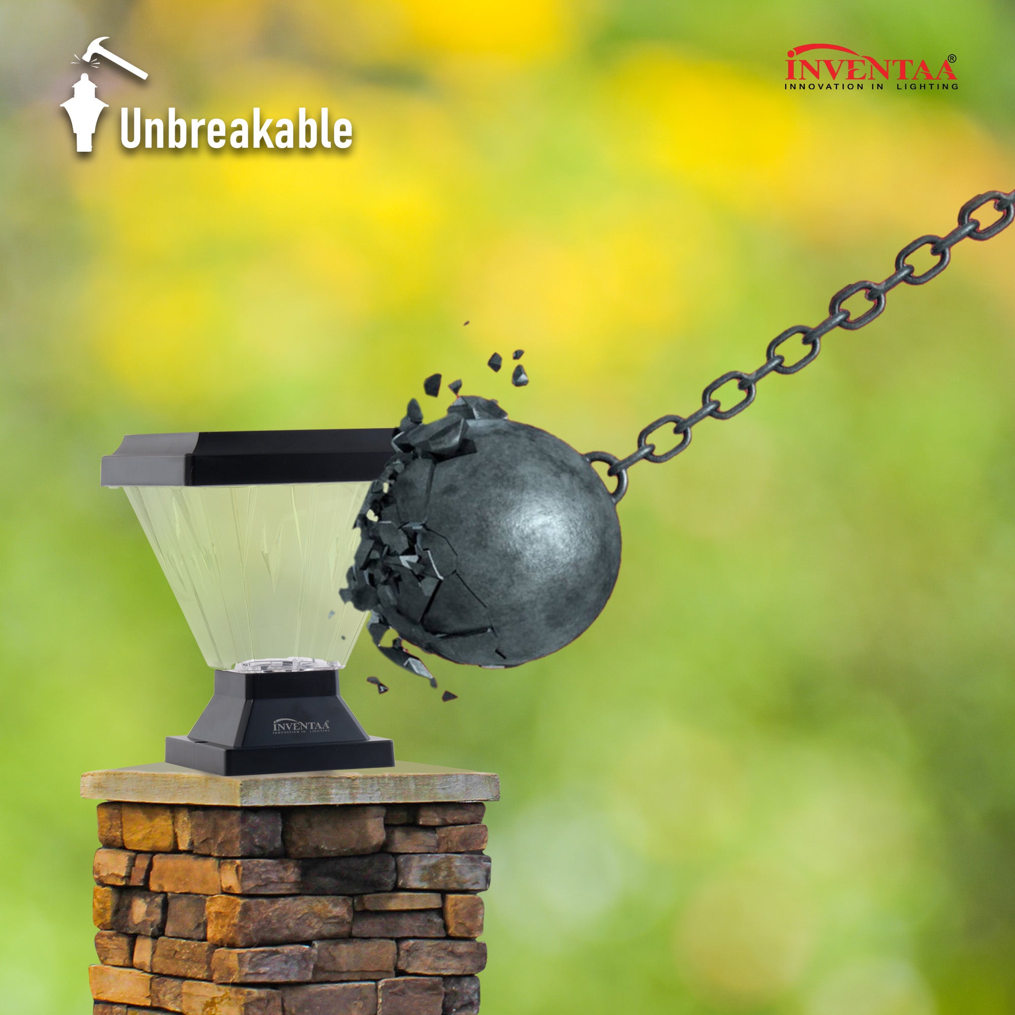 Inventaa CHITI gate light – waterproof, rust-proof, unbreakable outdoor gate column lamp with UV protection for modern home gate design.