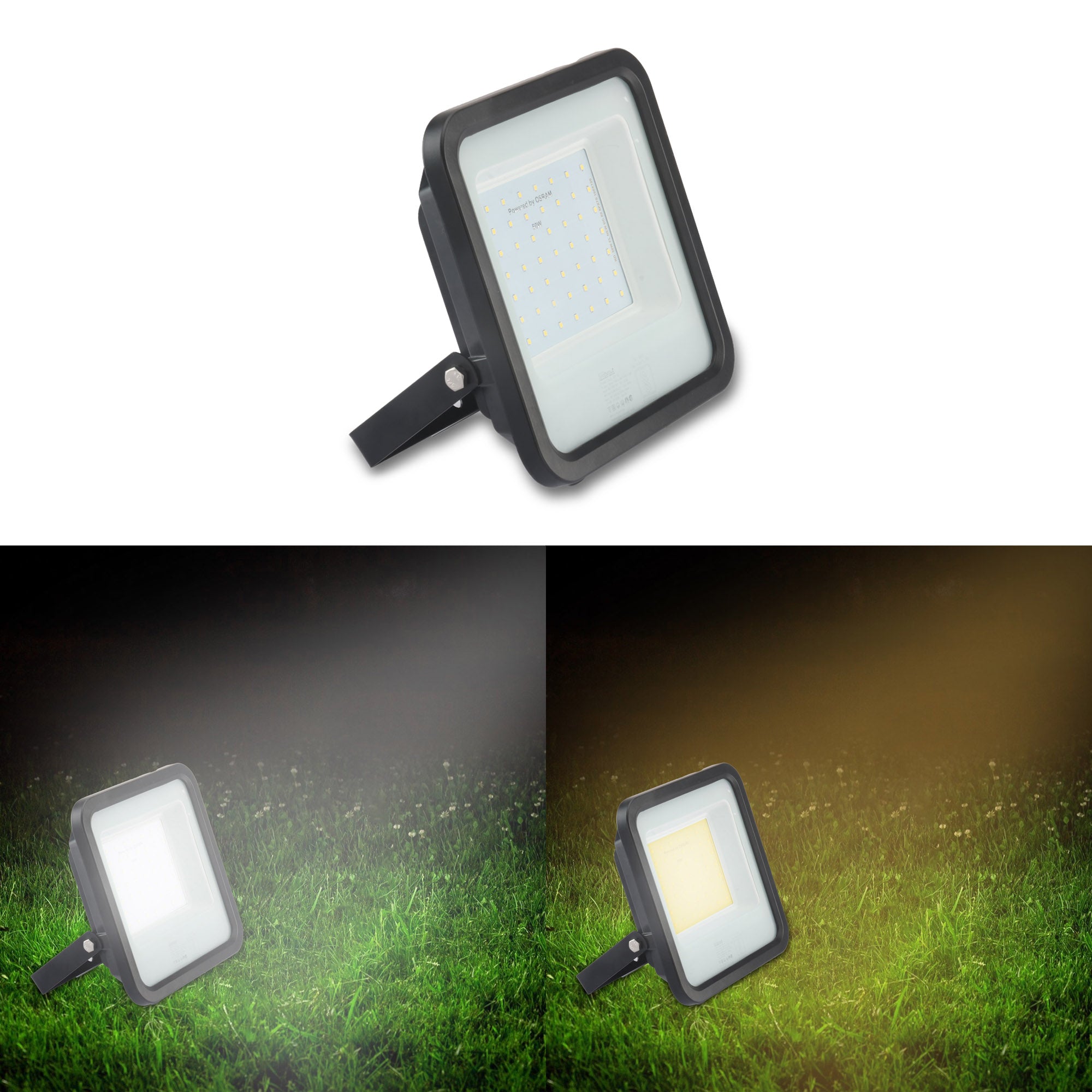 Cool and warm lighting comparison of Fabra 50W led flood light #watts_50w