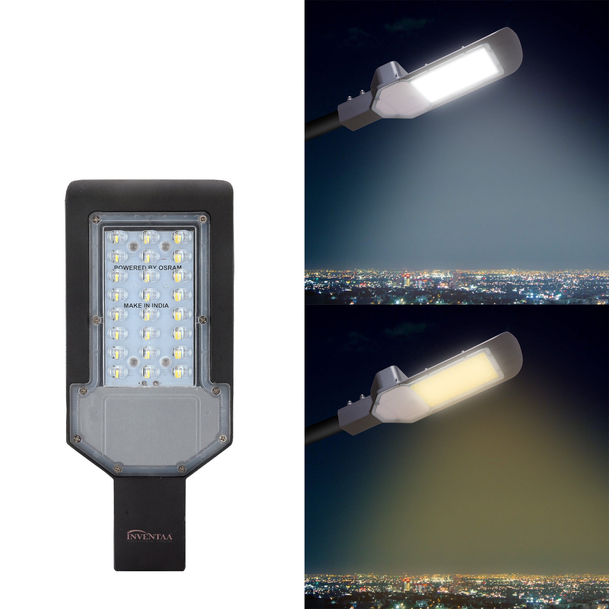 Cool and warm lighting comparison of Lexa 24W led street light #watts_24w