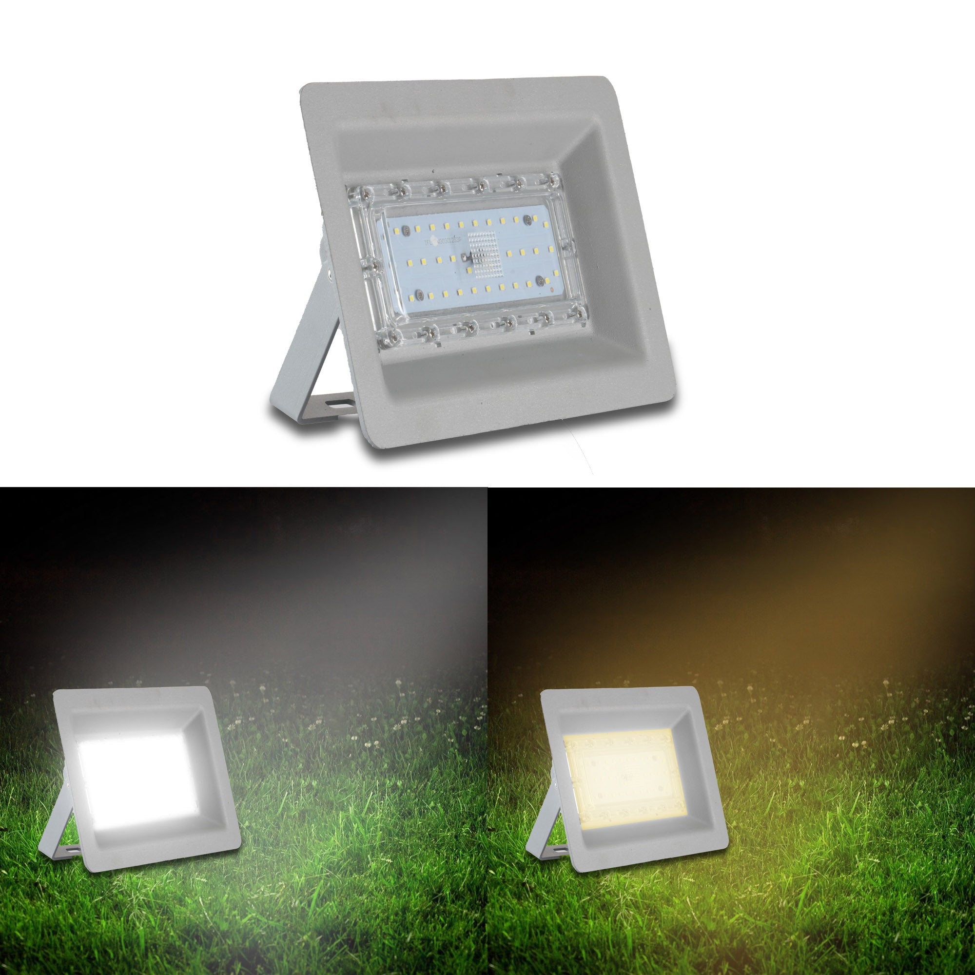Cool and warm lighting comparison of Zeva 30W led flood light #watts_30w
