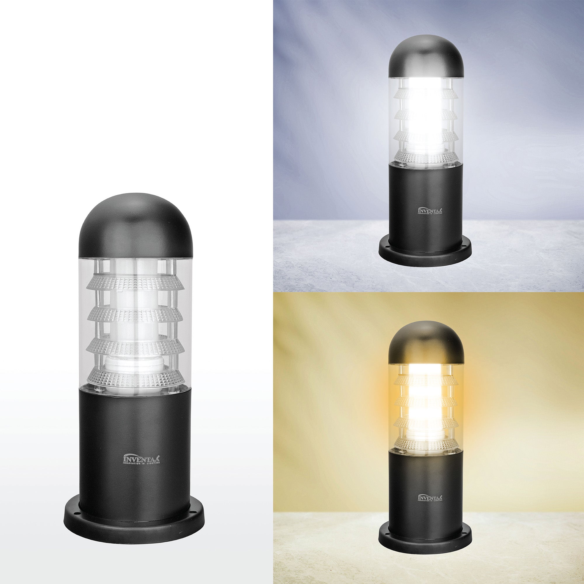 Cool and warm lighting comparison of Elecra 1 feet led garden bollard light #size_1 feet