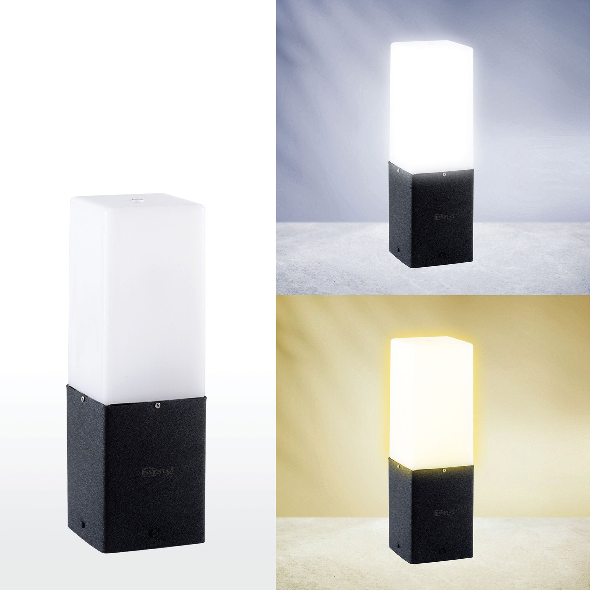 Cool and warm lighting comparison of Elena 1 feet led garden bollard light #size_1 feet