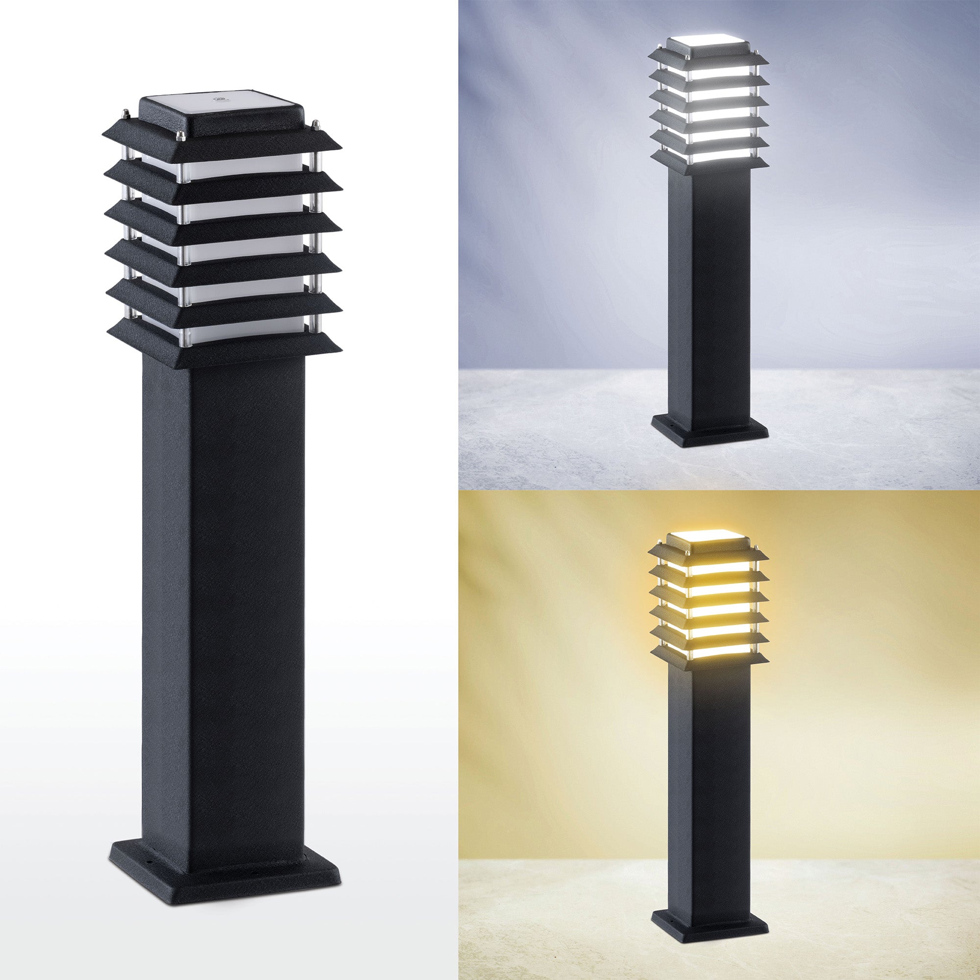 Cool and warm lighting comparison Riya 2 feet led garden bollard light #size_2 feet