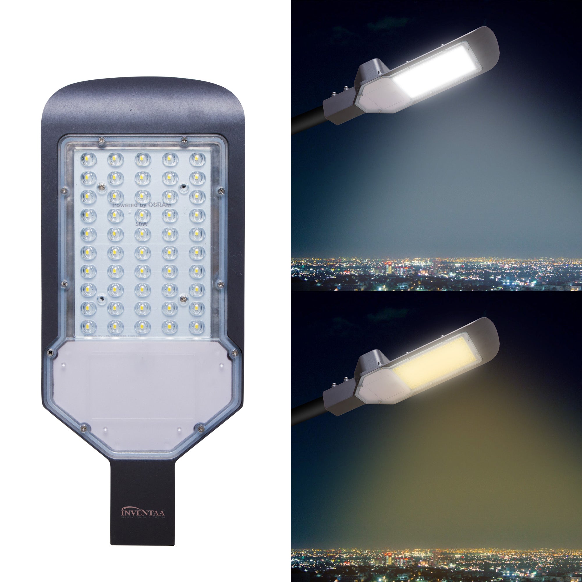 Cool and warm lighting comparison of Lexa 50W led street light #watts_50w