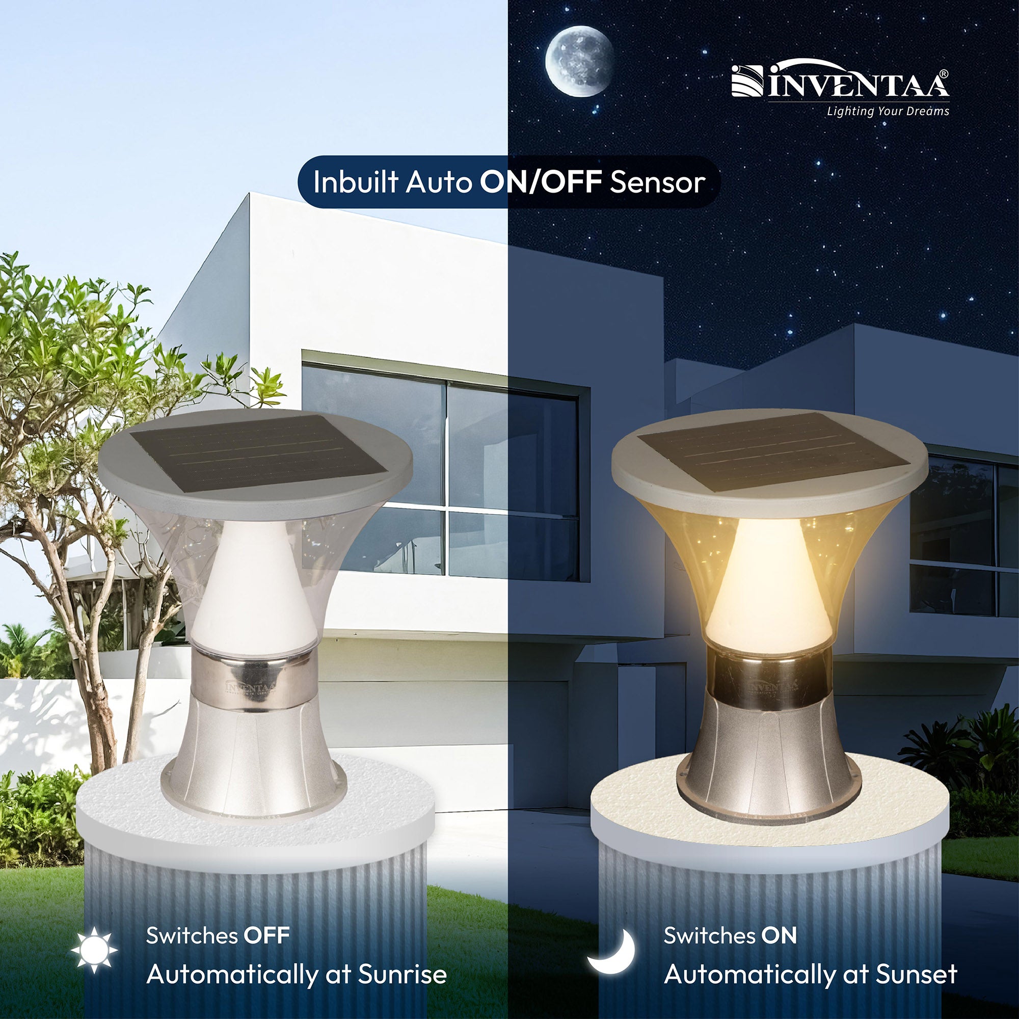 Pluto Solar Gate Light - Premium LED Solar Gate Lamps for Outdoor Pillars