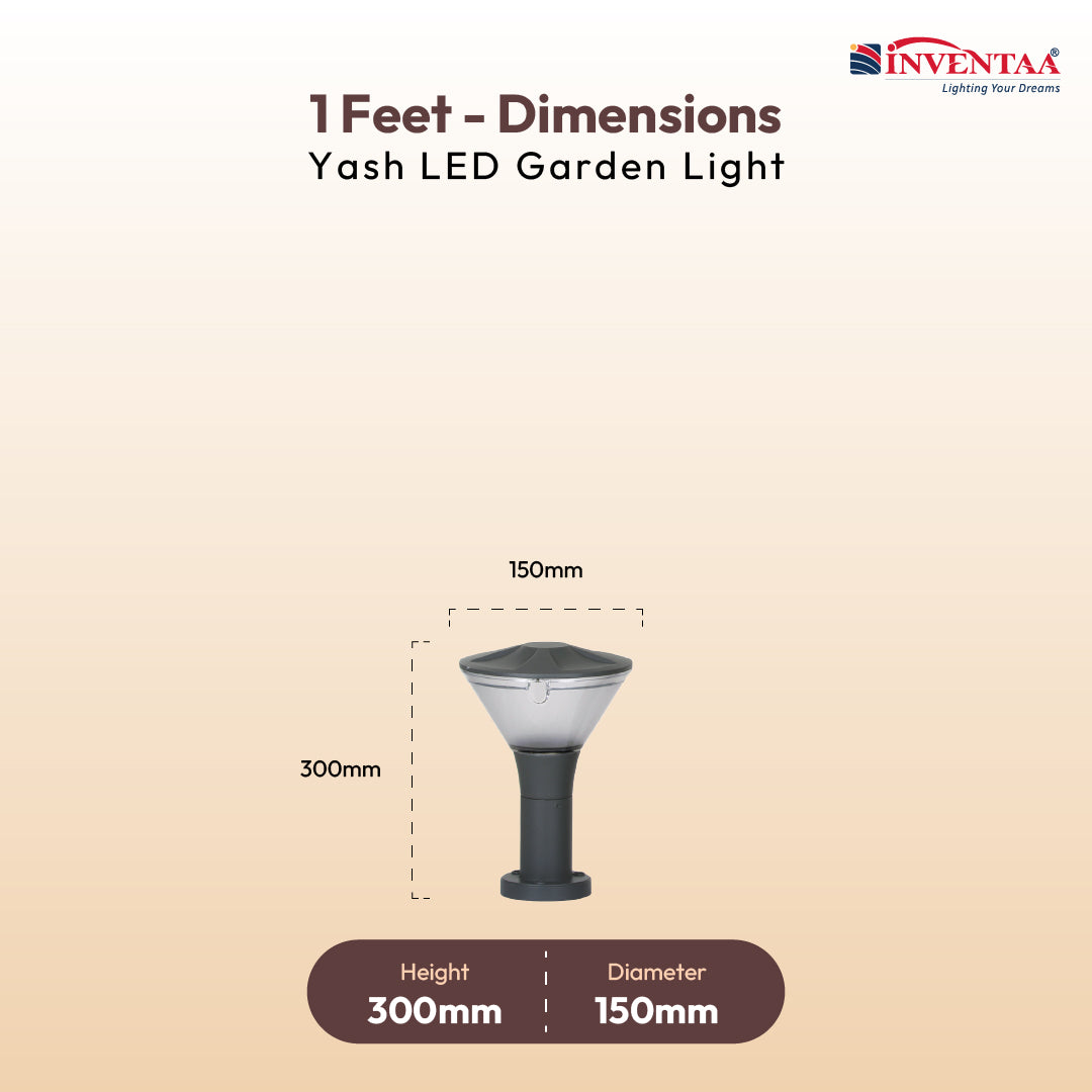 Yash 12W Driveway LED Bollard Light