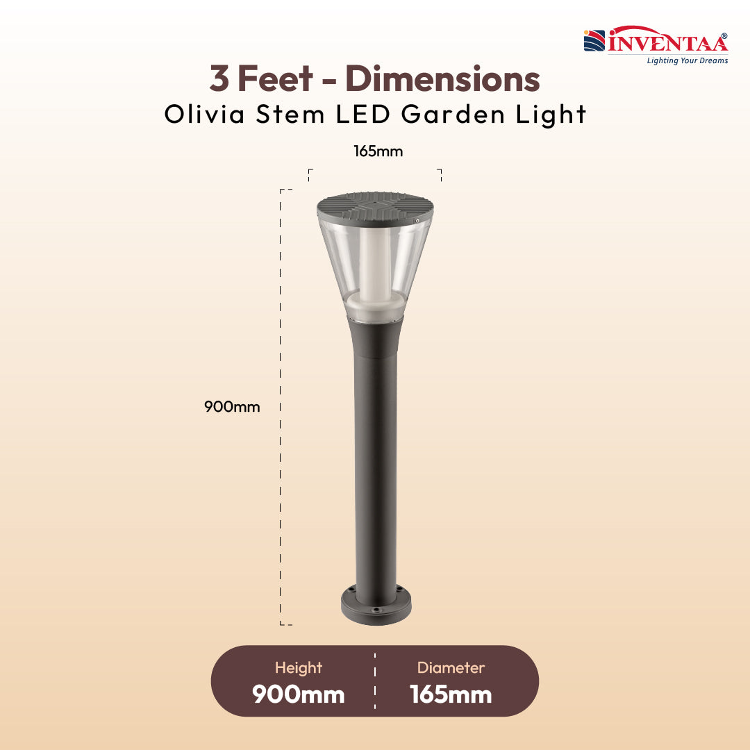 Olivia Stem 3 in 1 LED Bollard Light - INVENTAA Garden Lights