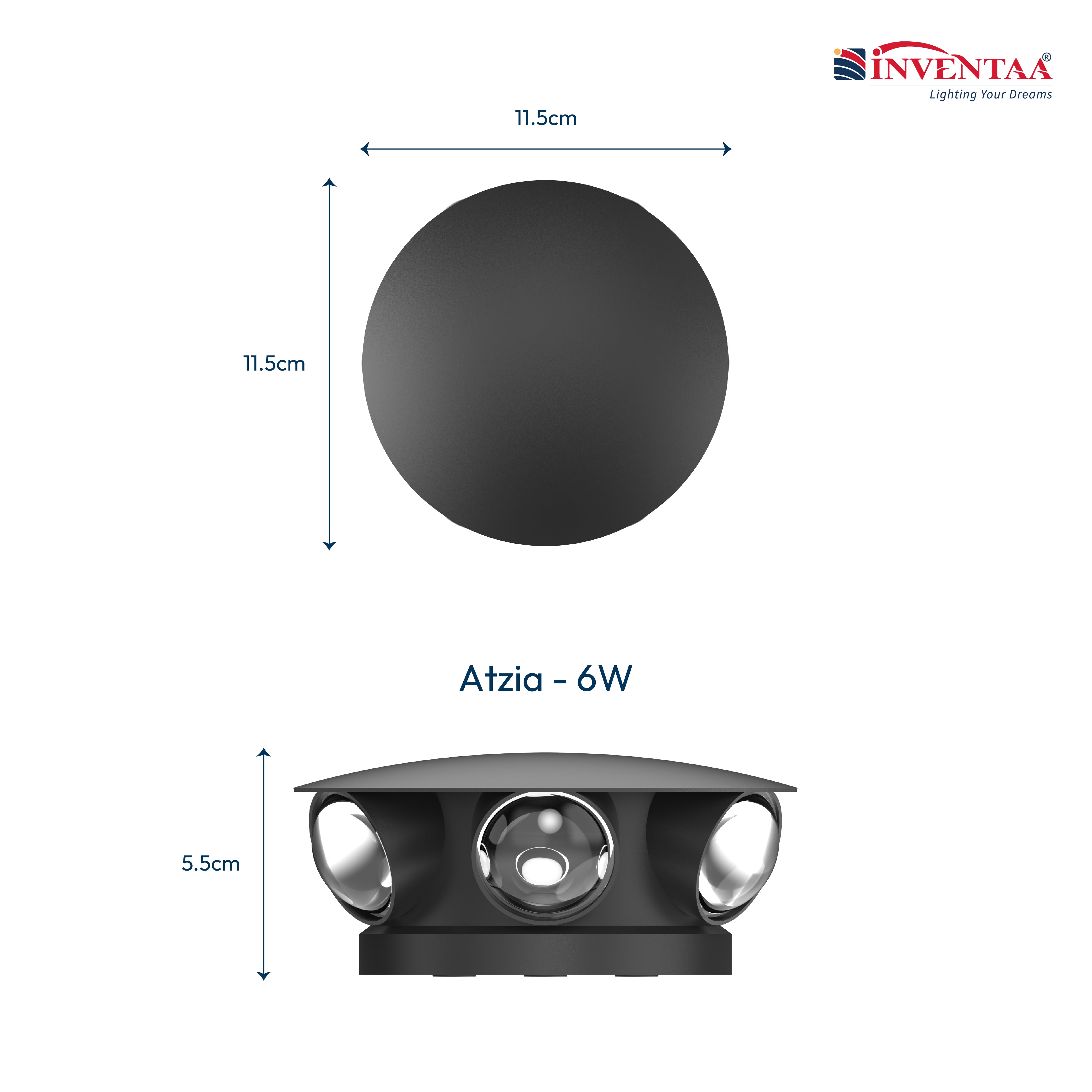 Dimension Of Atzia LED Wall Light