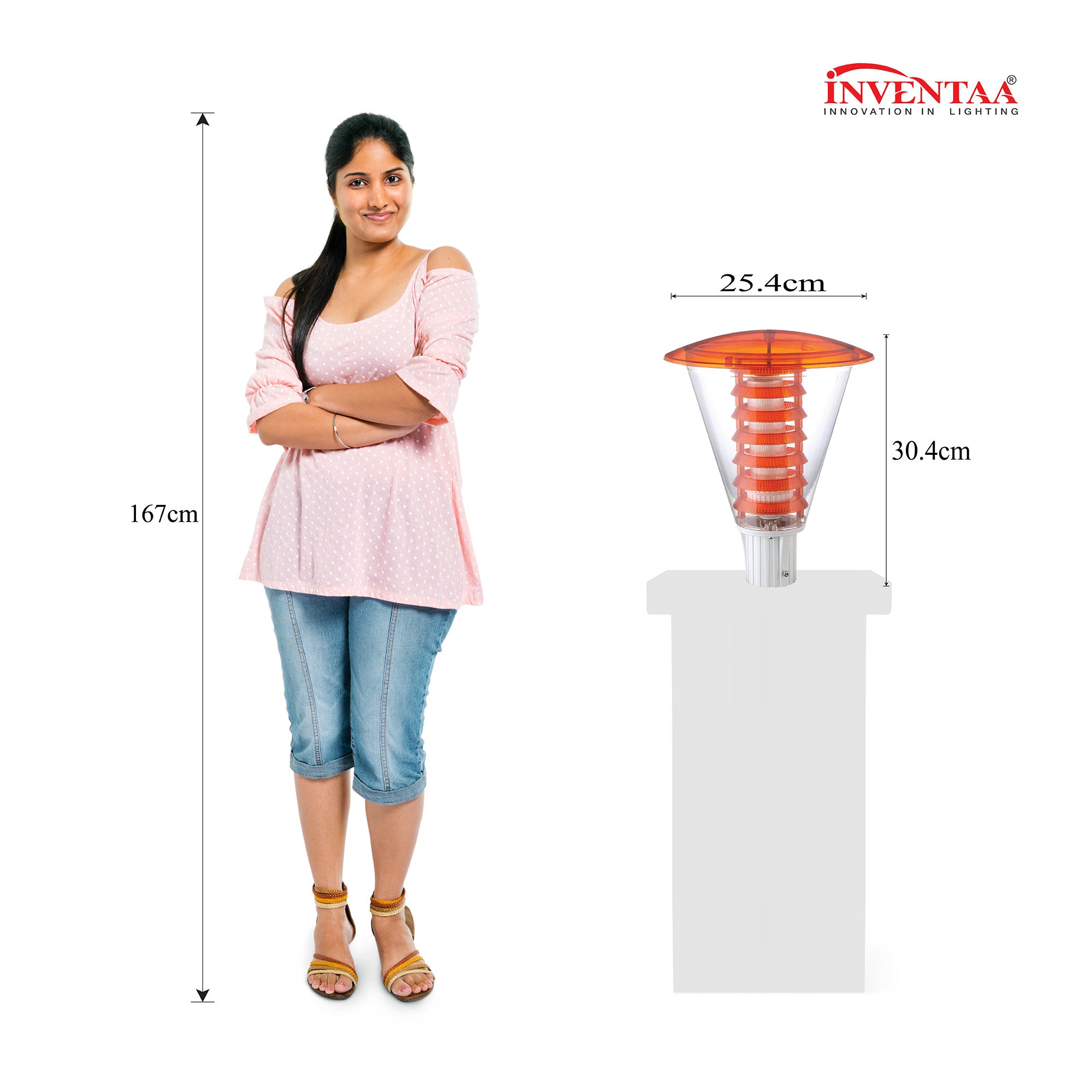 Dimension of Big Olivia led gate light #bulb options_cool