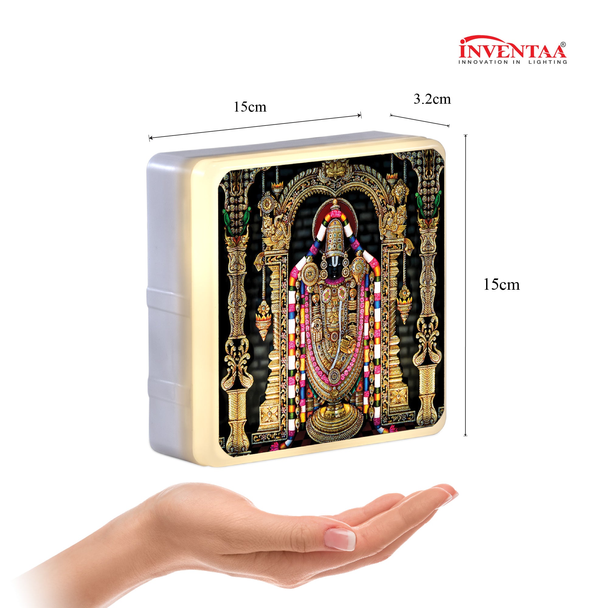 Dimesnion Of Lord Perumal Divine LED Wall Light