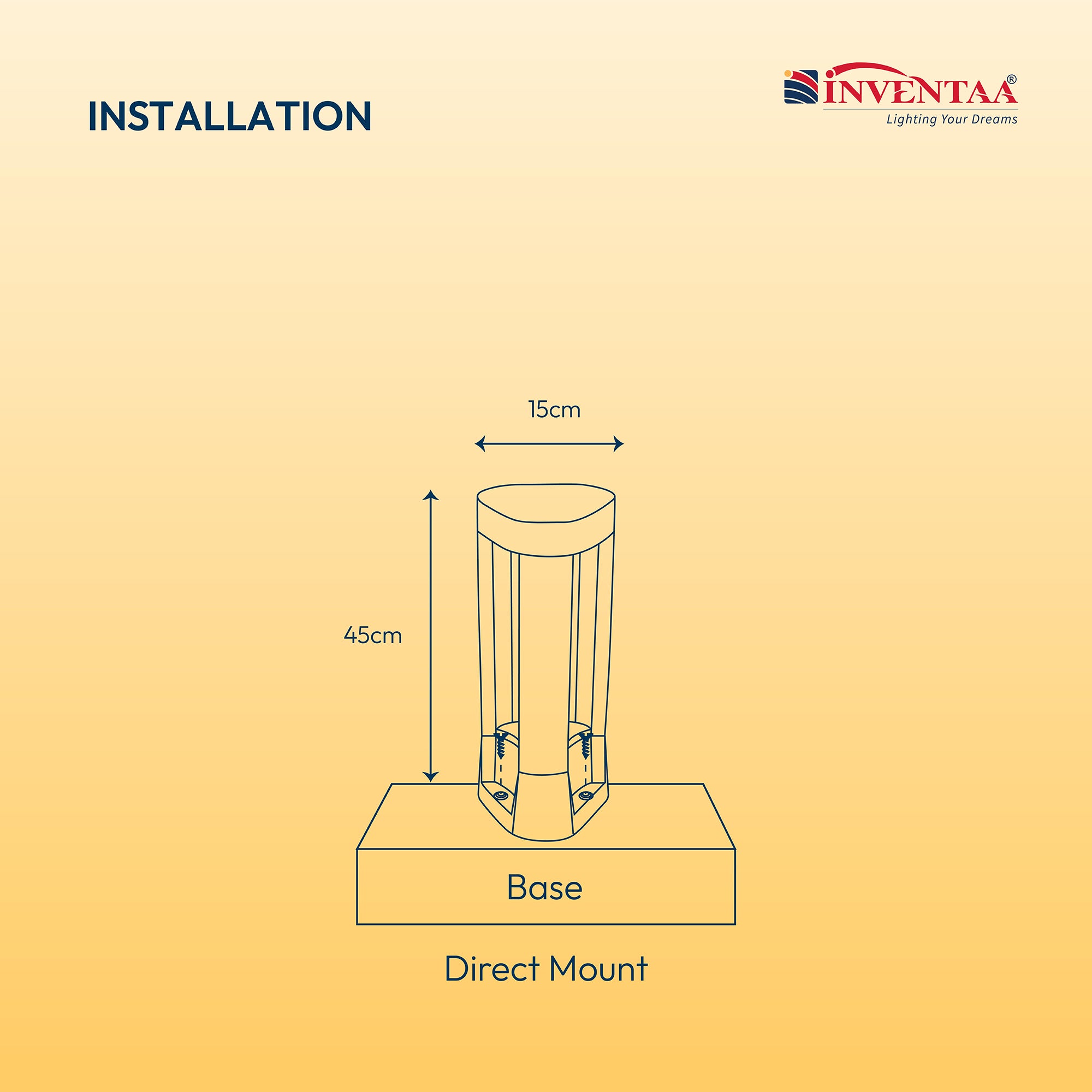 Dimension Of Smart Inspire LED Bollard Light #watts_15w