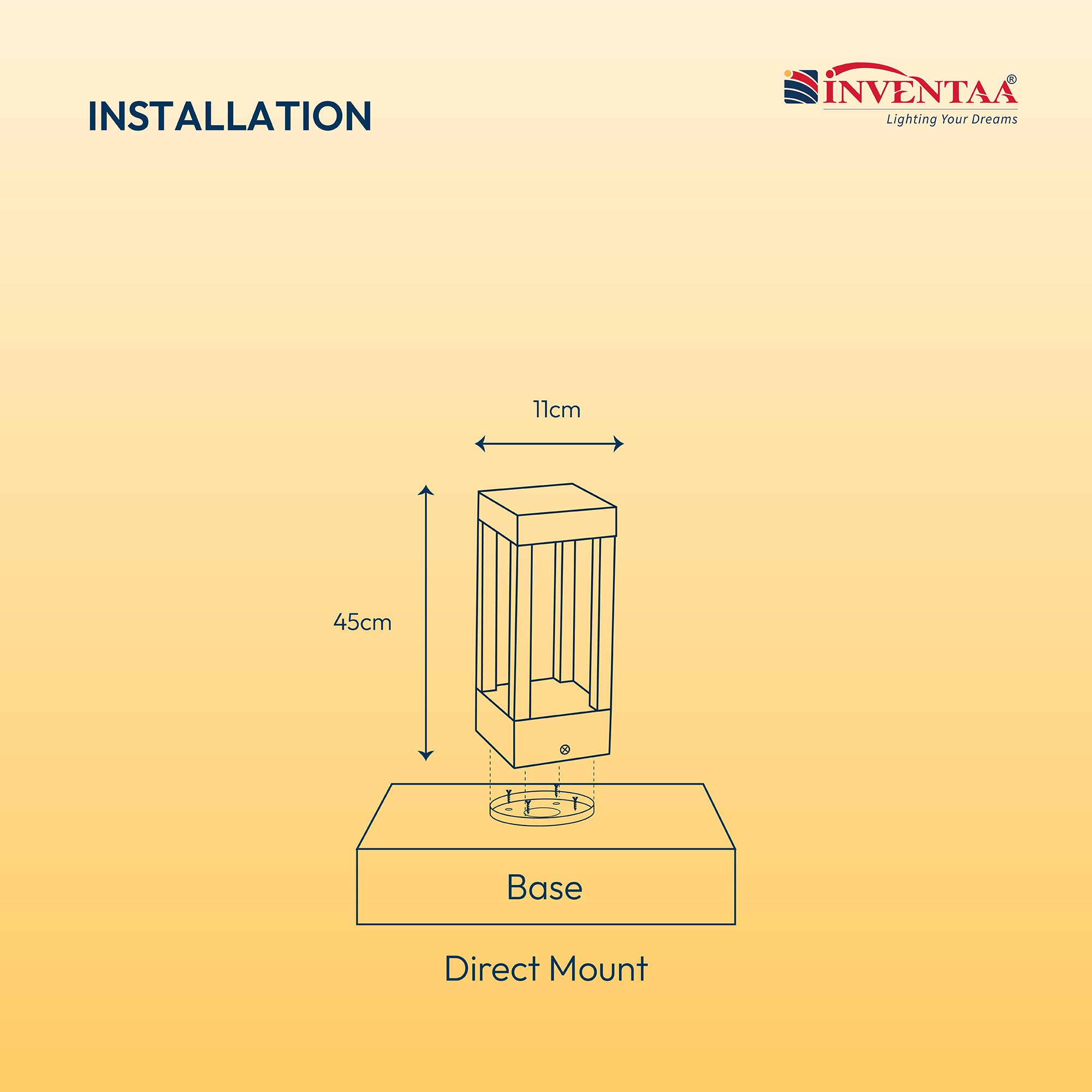 Dimension Of Smart Ritz LED Bollard Light 1.5 Feet #size_1.5 feet
