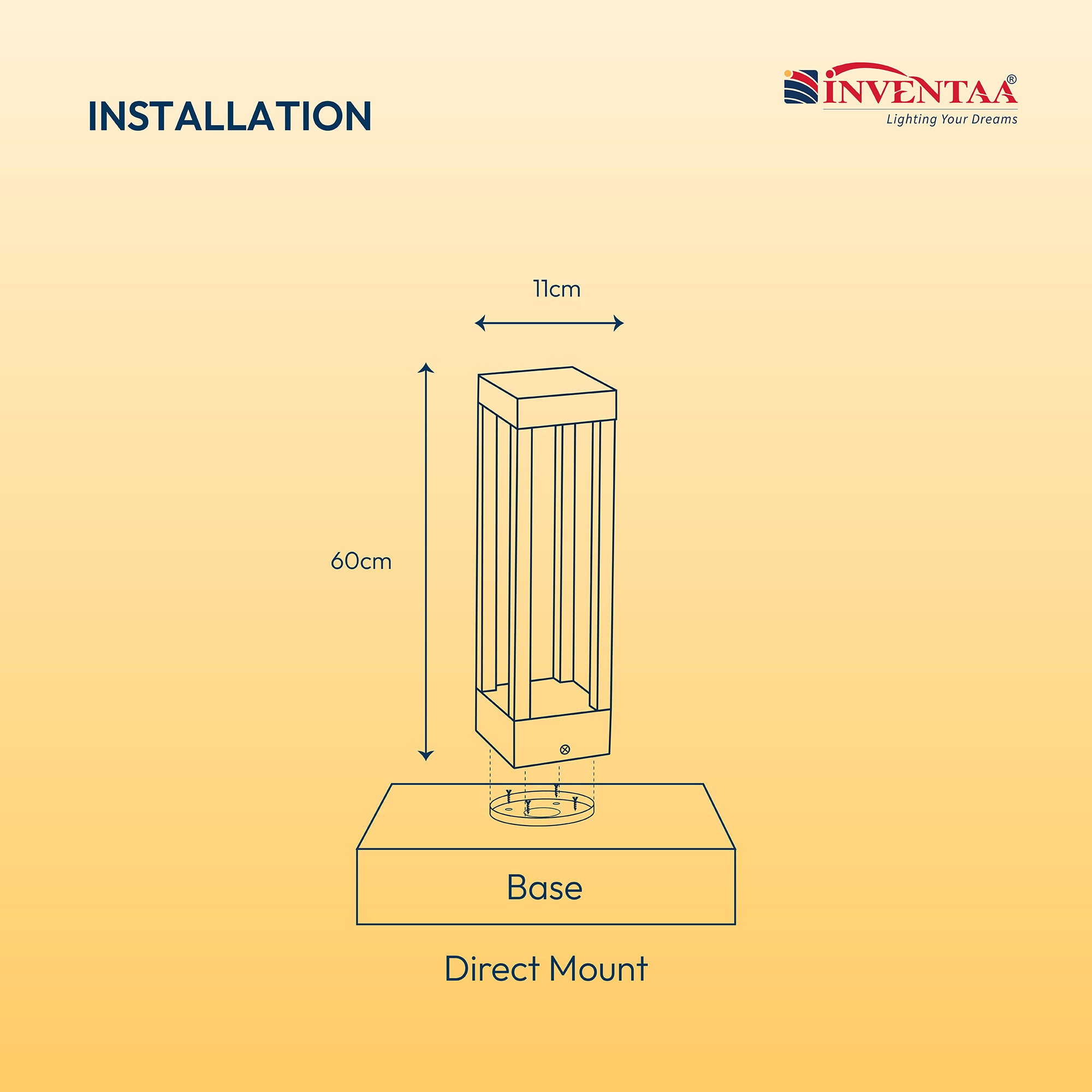 Dimension Of Smart Ritz LED Bollard Light 2 Feet #size_2 feet