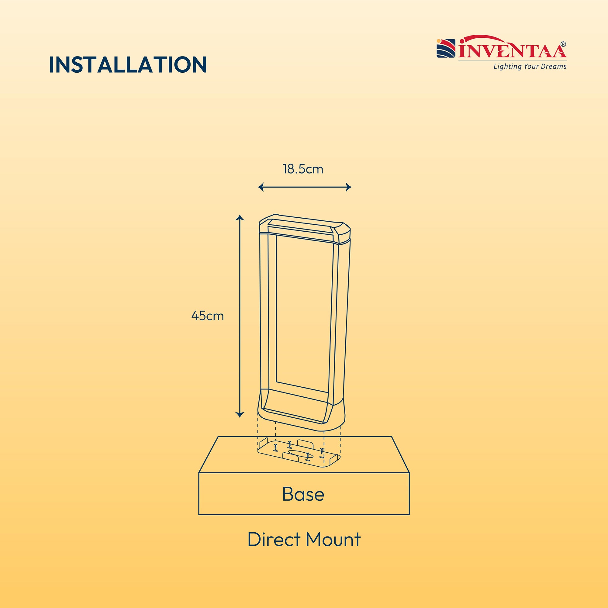 Dimension Of Smart Troy LED Bollard Light 1.5 Feet #size_1.5 feet