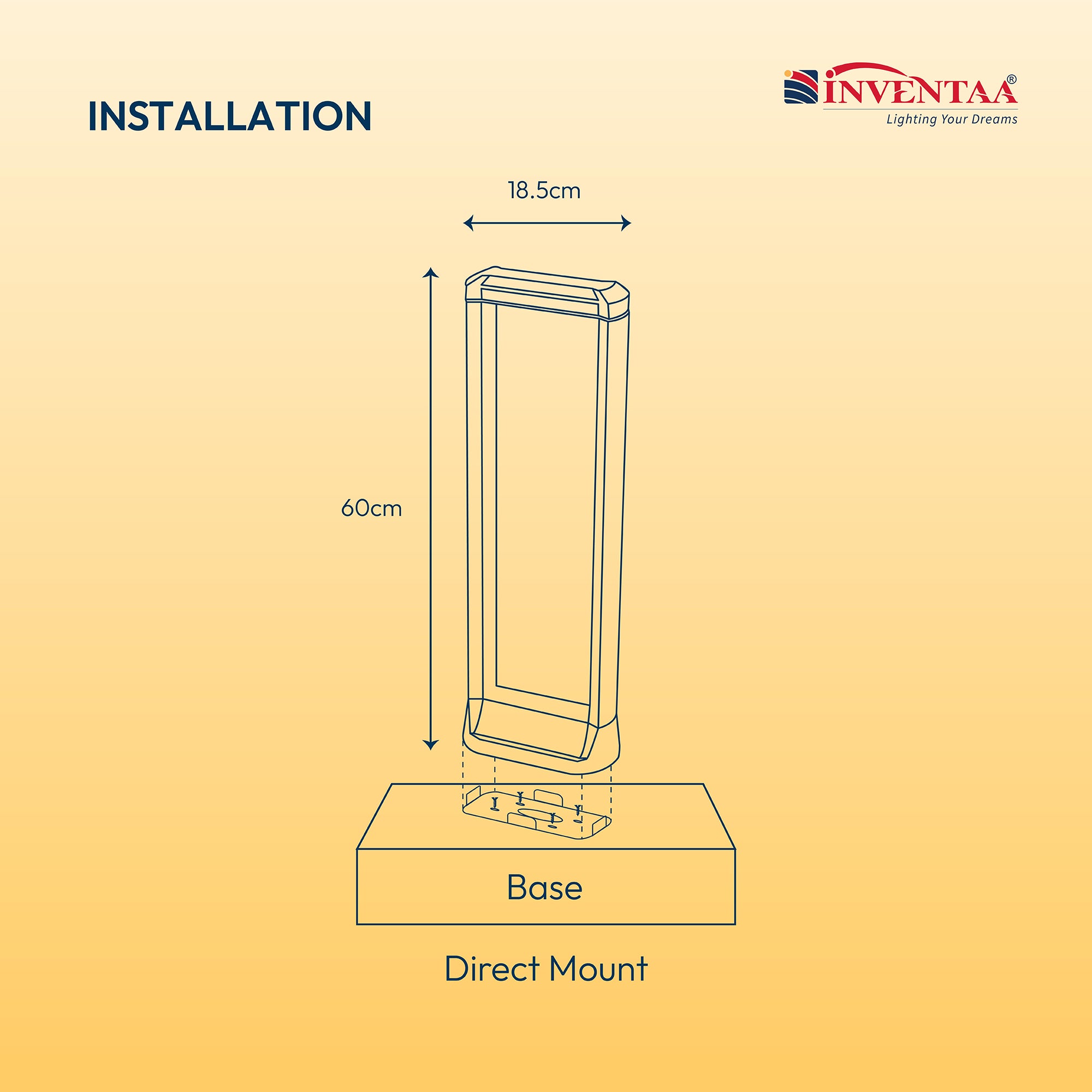 Dimension Of Smart Troy LED Bollard Light 2 Feet #size_2 feet
