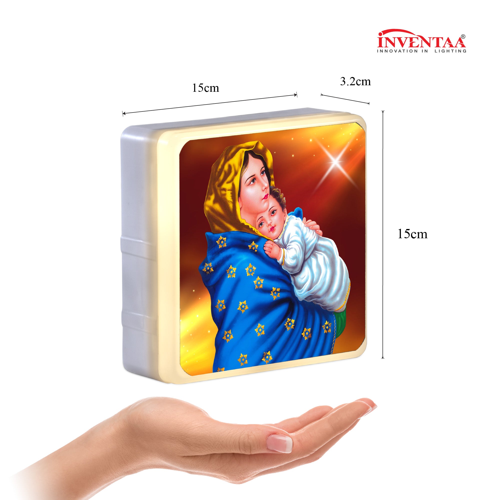 Dimension Of Mery Matha Divine LED Wall Light