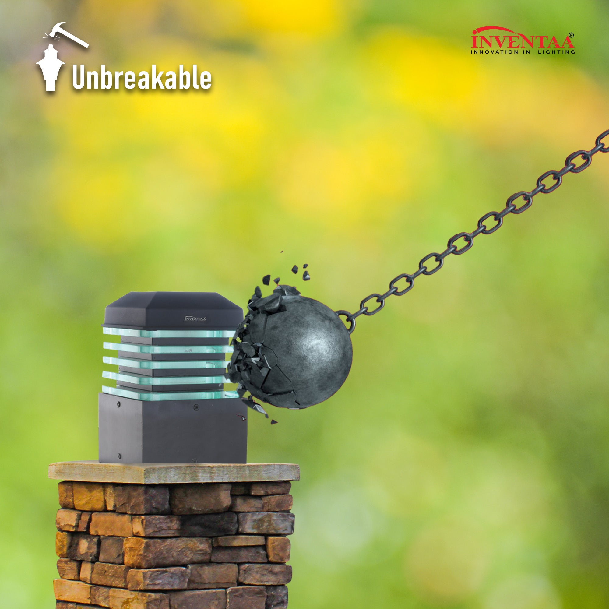 Unbreakable LED gate light design with durable lamp for strong light entrance