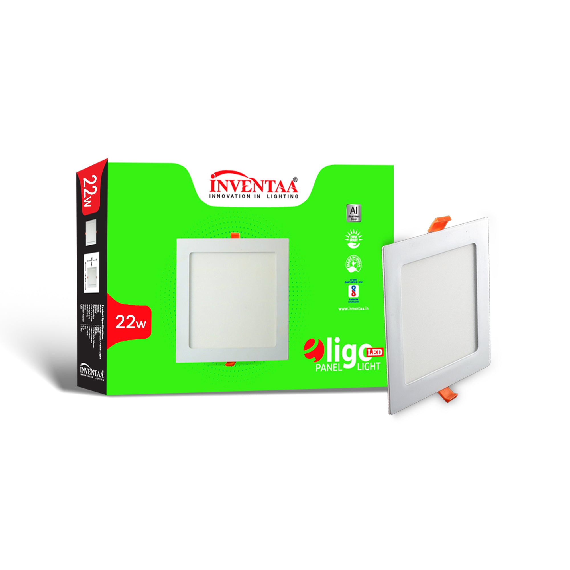 Eligo square 22w led panel light with its box enclosure #watts_22w