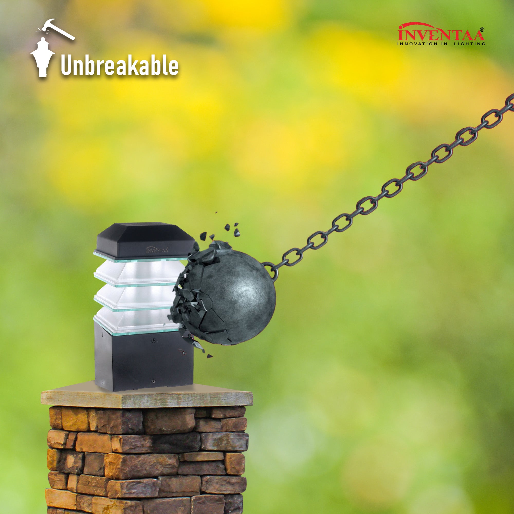 Unbreakable gate post lights with main gate lamp for durable entrance lights