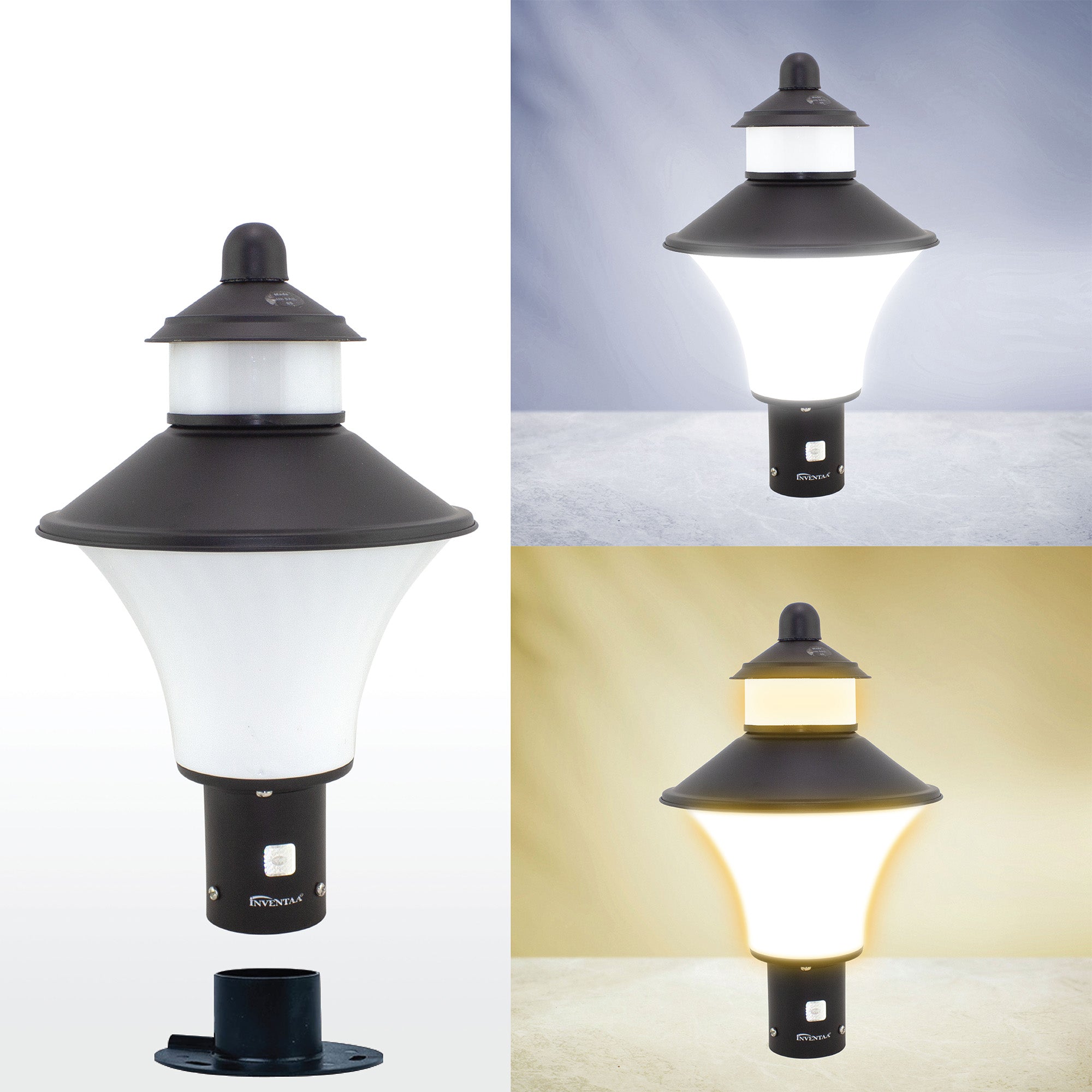 Viva LH Matt Black White Cool Warm Comparison | Best LED Gate Light Model Online at affordable price Online #color_Matt Black White