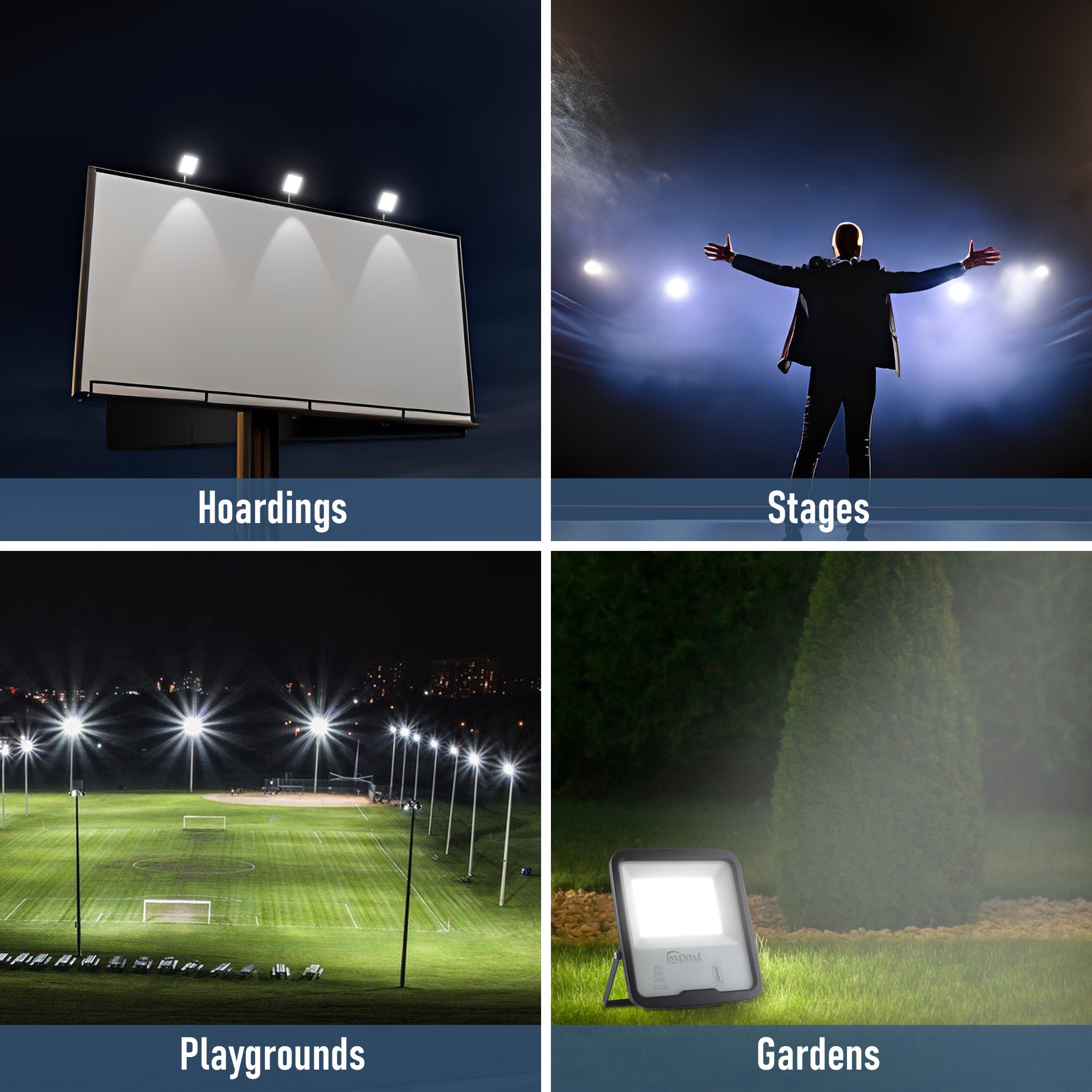 Fabra 100W led flood light installed on hoadrdings, stage focus, playgrounds and garden pathway #watts_100w