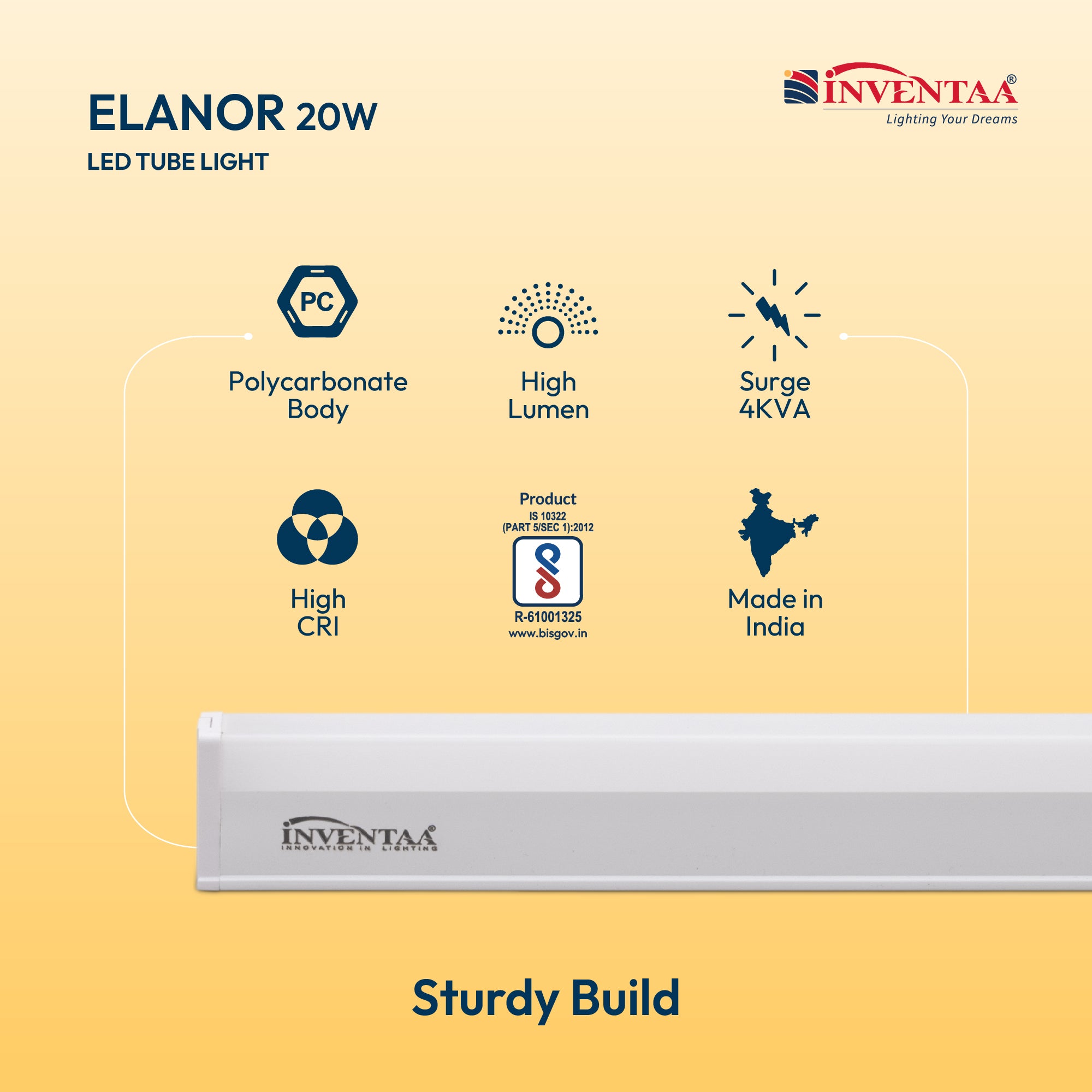 Elanor 20W LED Tube Light Fixture