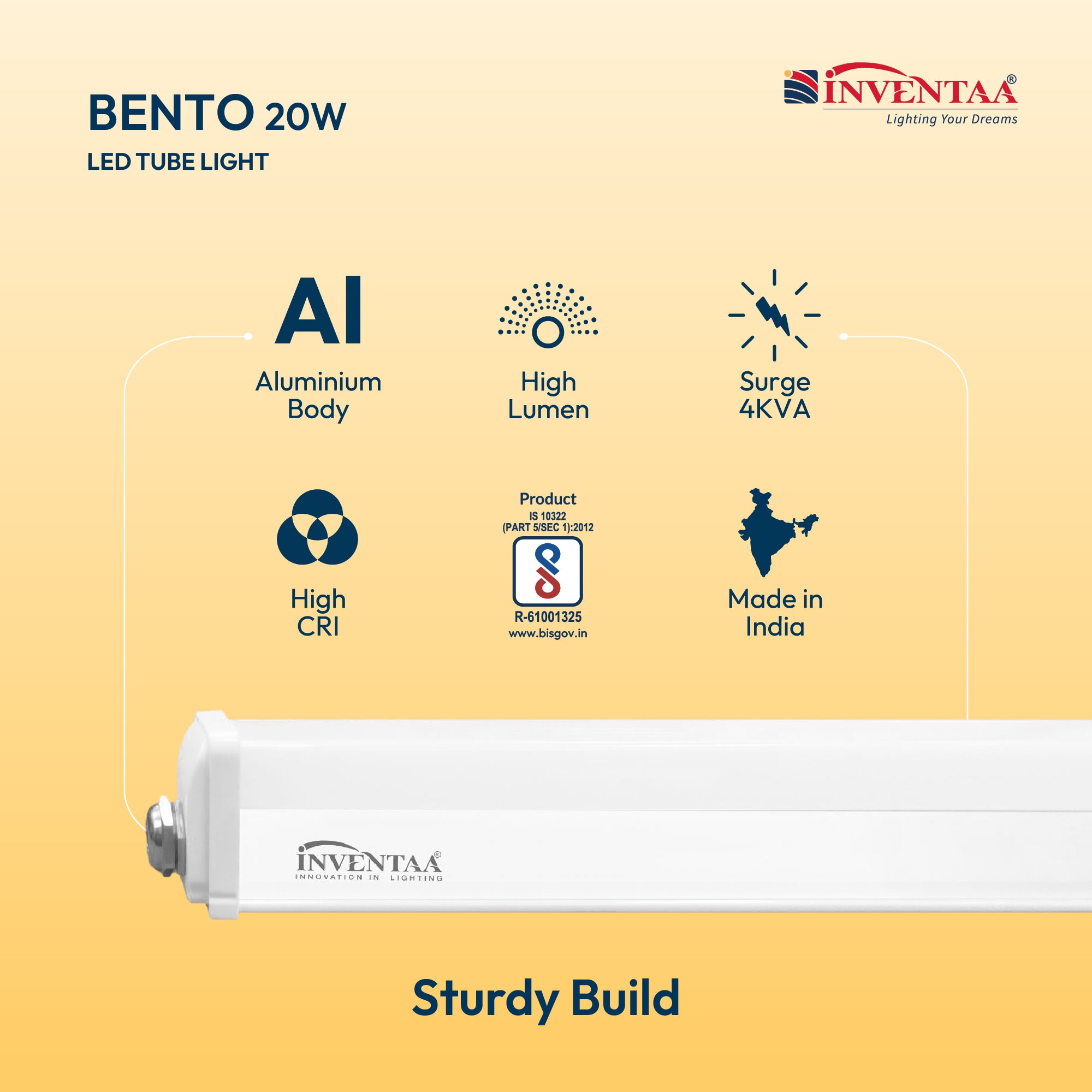 Bento 20W Waterproof LED Tube Light