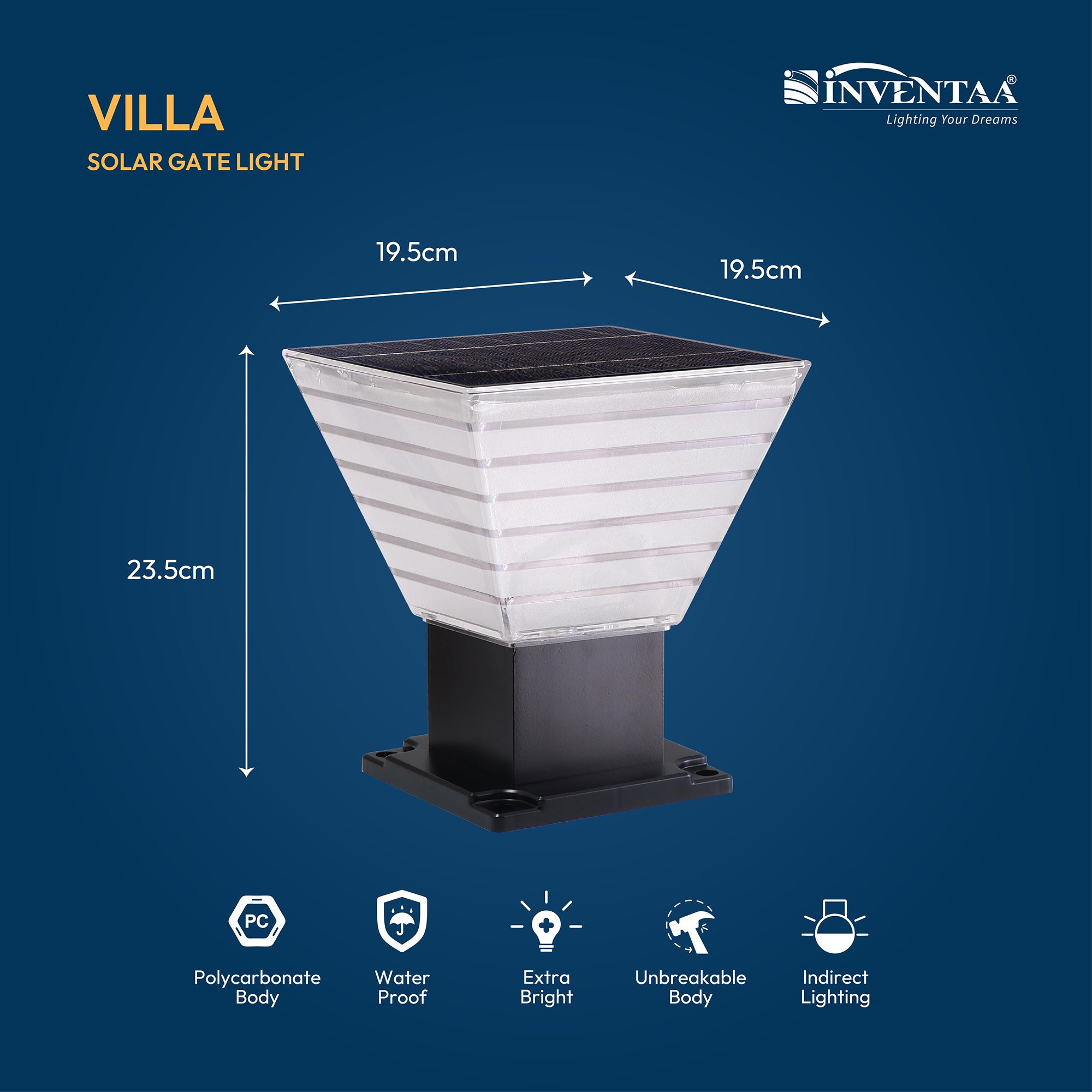 Villa Solar LED Outdoor Gate Light