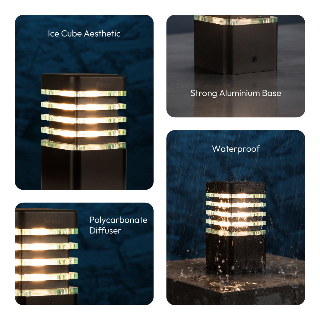 Eberta 5" 12W Outside Gate Lights - LED Square Gate Light for Modern Design