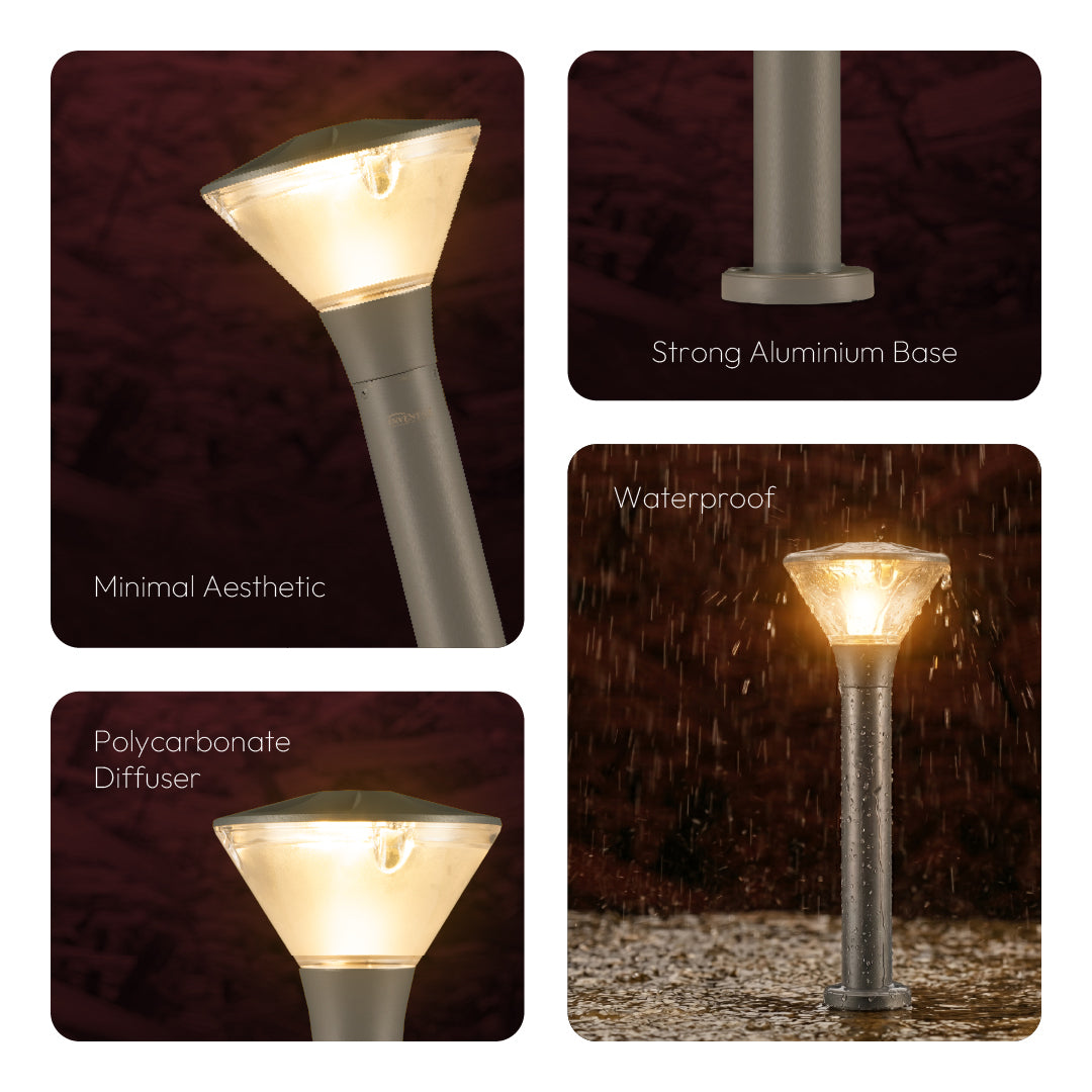 Yash 12W Driveway LED Bollard Light