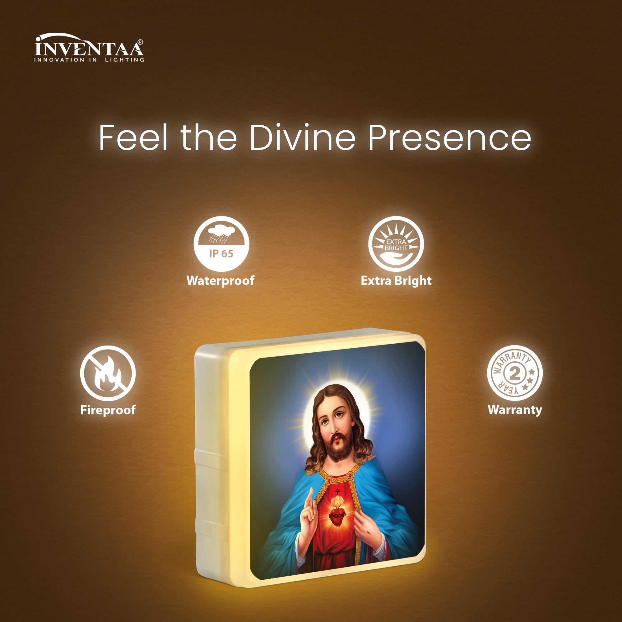 Features Of Jesus Divine  LED Wall Light