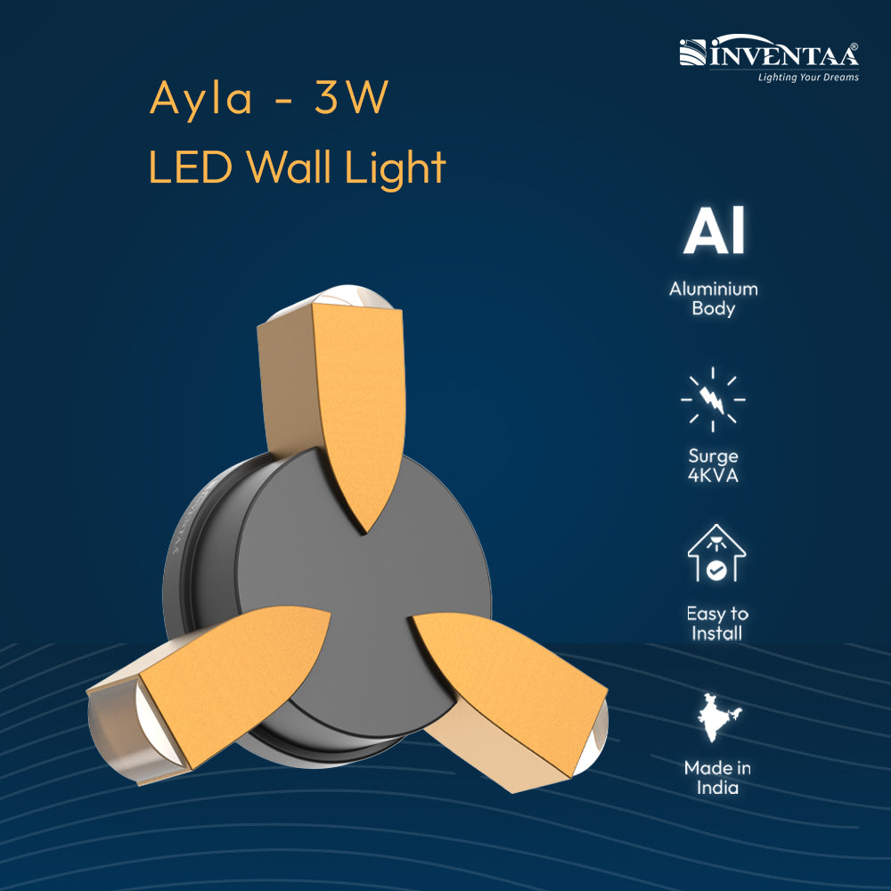 Features Of Ayla 3W 3 Way LED Wall Light #watts_3w