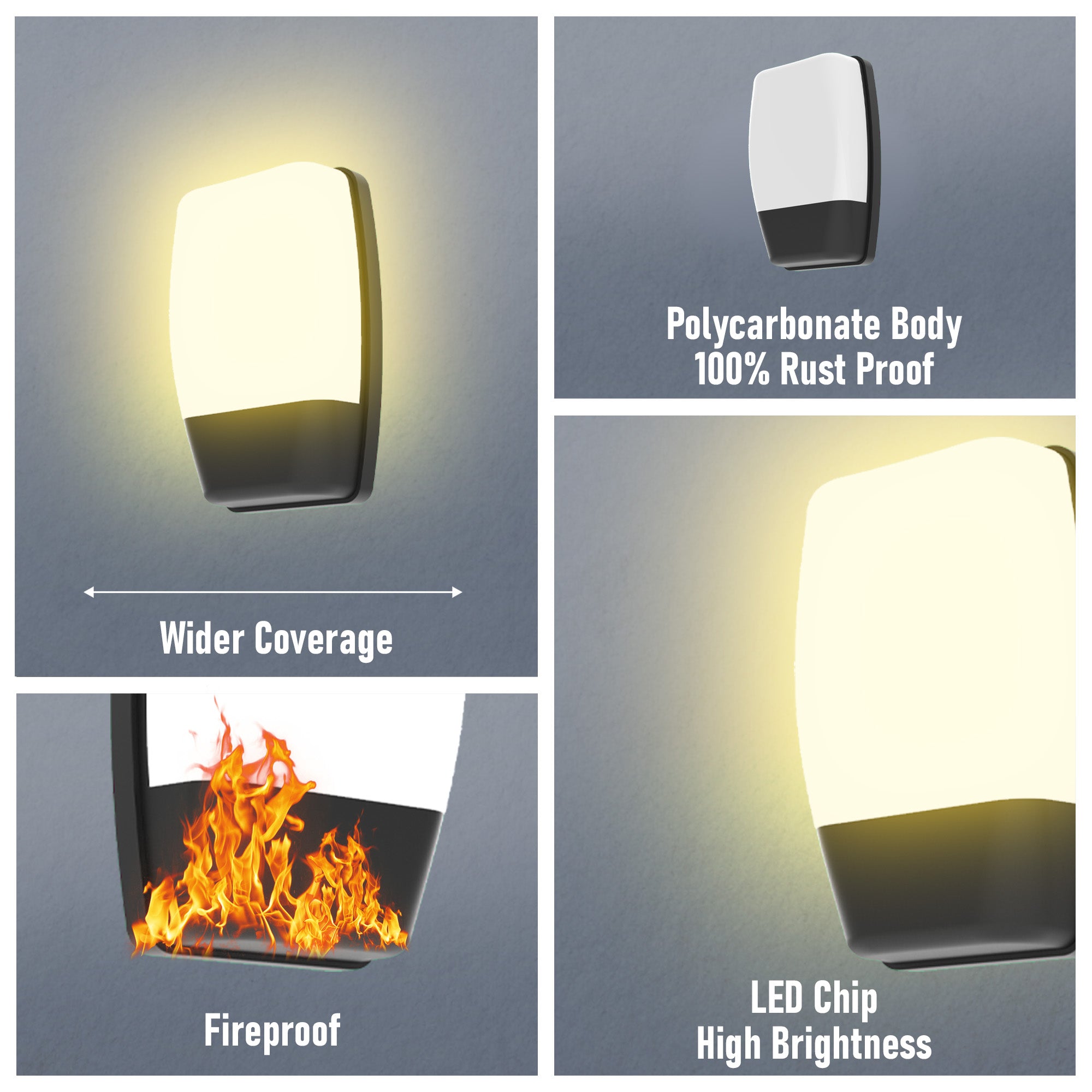 Features of Exla white led bulkhead light #color_white