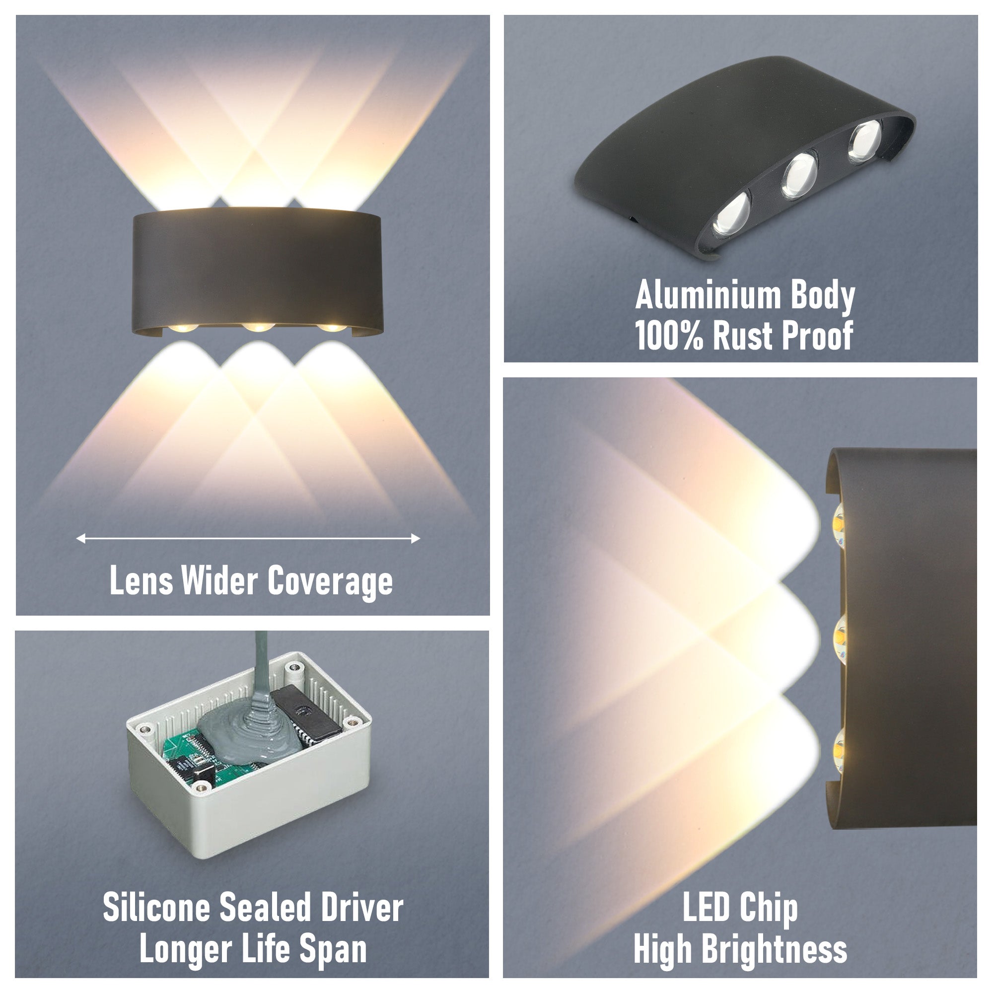 Features of Ezme 3 way up and down wall light #type_3 way